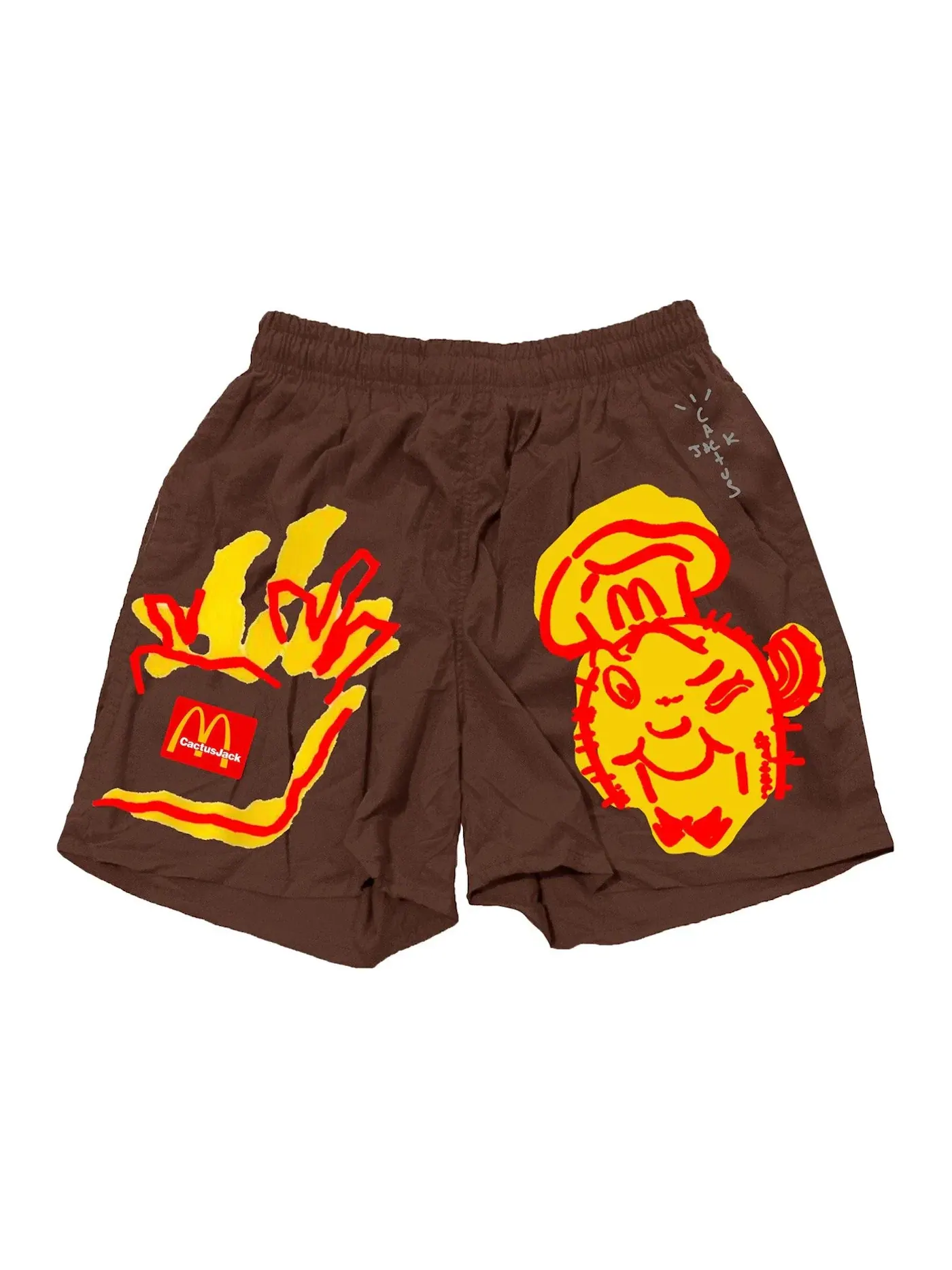 Мужские шорты с принтом Travis Scott x McDonald's Illustration II Travis Scott — изображение 1 из 2, коричневый