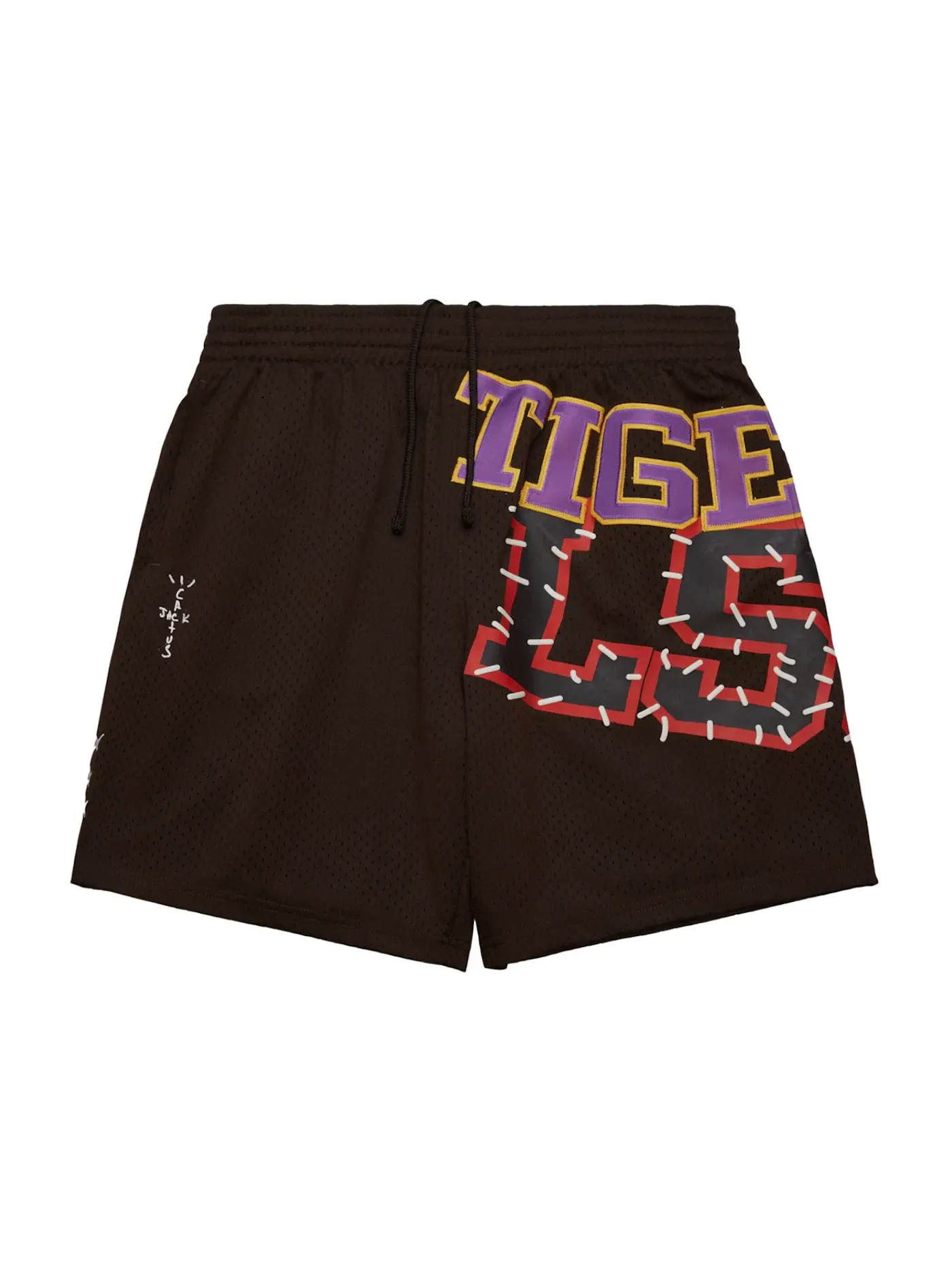 Унисекс шорты баскетбольные с принтом Travis Scott Mitchell & Ness LSU Tigers — изображение 1 из 2, коричневый