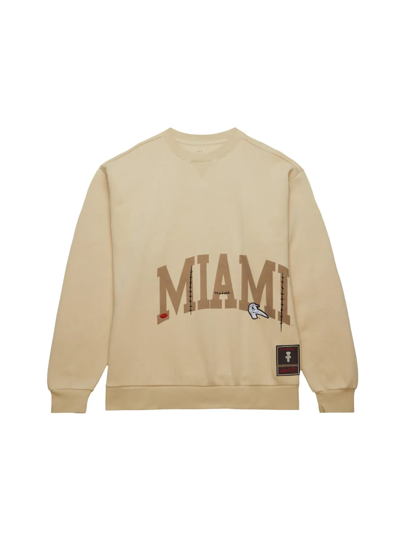Детский свитшот с длинным рукавом Travis Scott Mitchell & Ness — изображение 1 из 2, бежевый