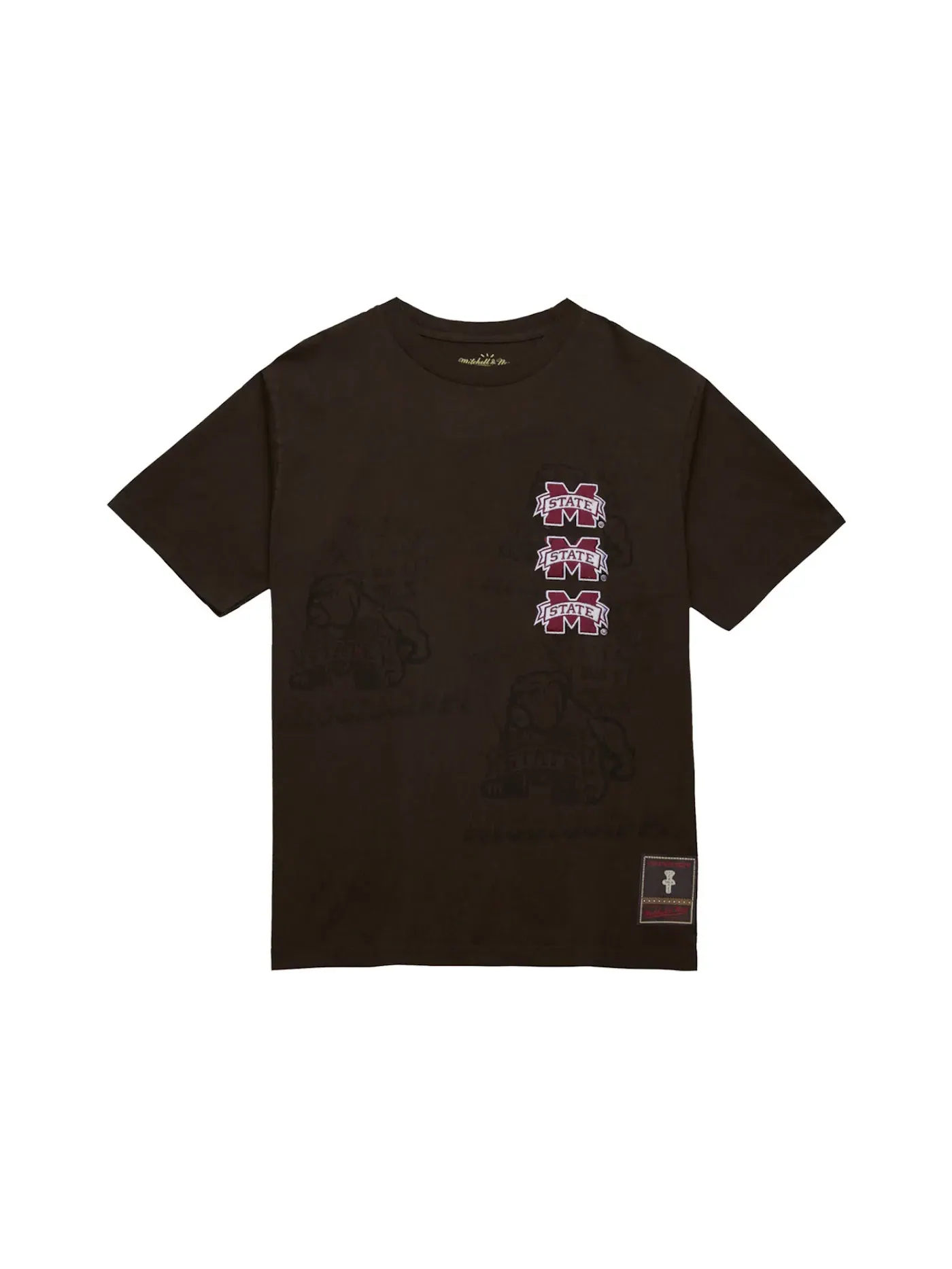 Детская футболка с принтом Travis Scott Mississippi State Bulldogs Seal — изображение 1 из 2, коричневый