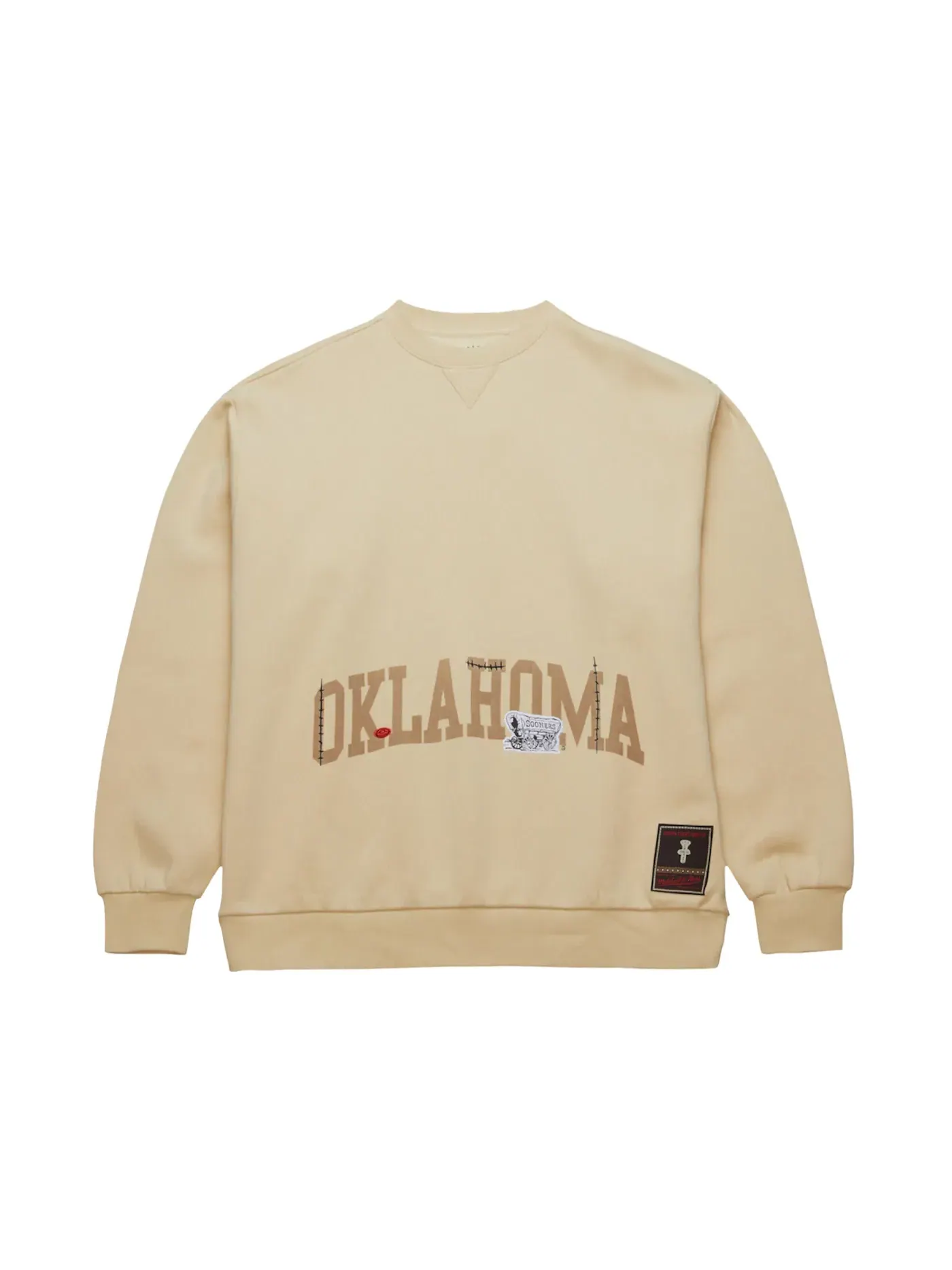 Детский свитшот с принтом Travis Scott x Mitchell & Ness Oklahoma Sooners — изображение 1 из 2, бежевый