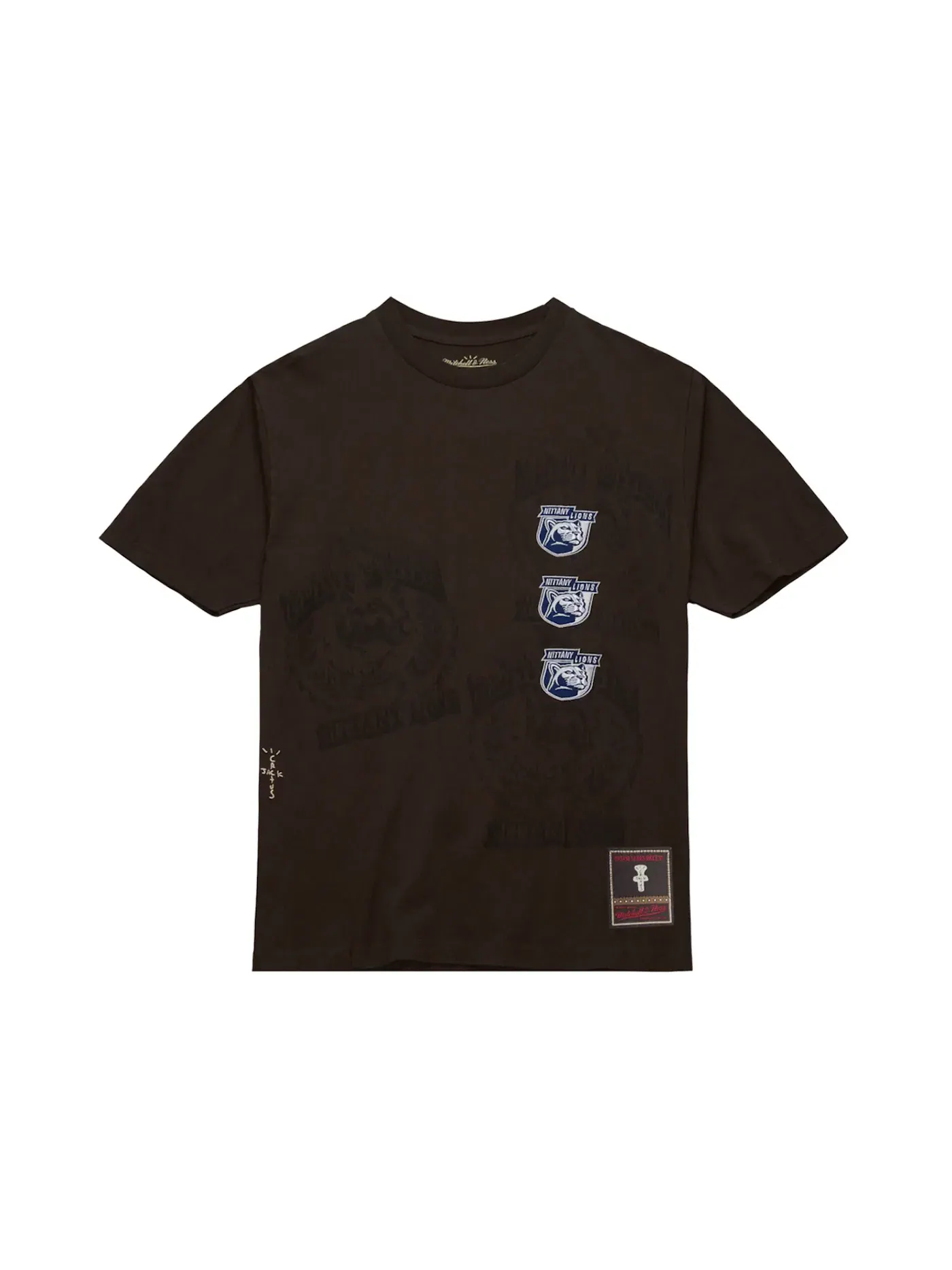 Детская футболка с принтом Travis Scott Penn State Nittany Lions Seal T-Shirt — изображение 1 из 2, коричневый