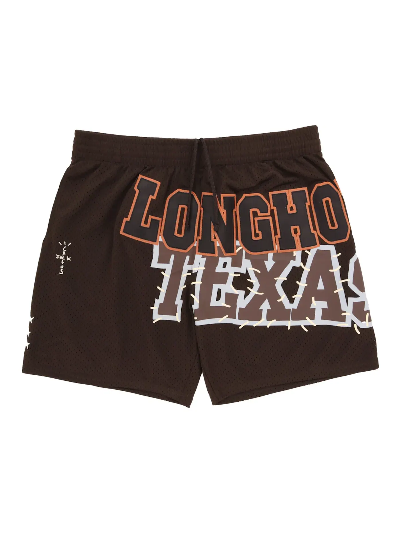 Унисекс шорты с принтом Travis Scott Mitchell & Ness Texas Longhorns Basketball Shorts — изображение 1 из 2, коричневый