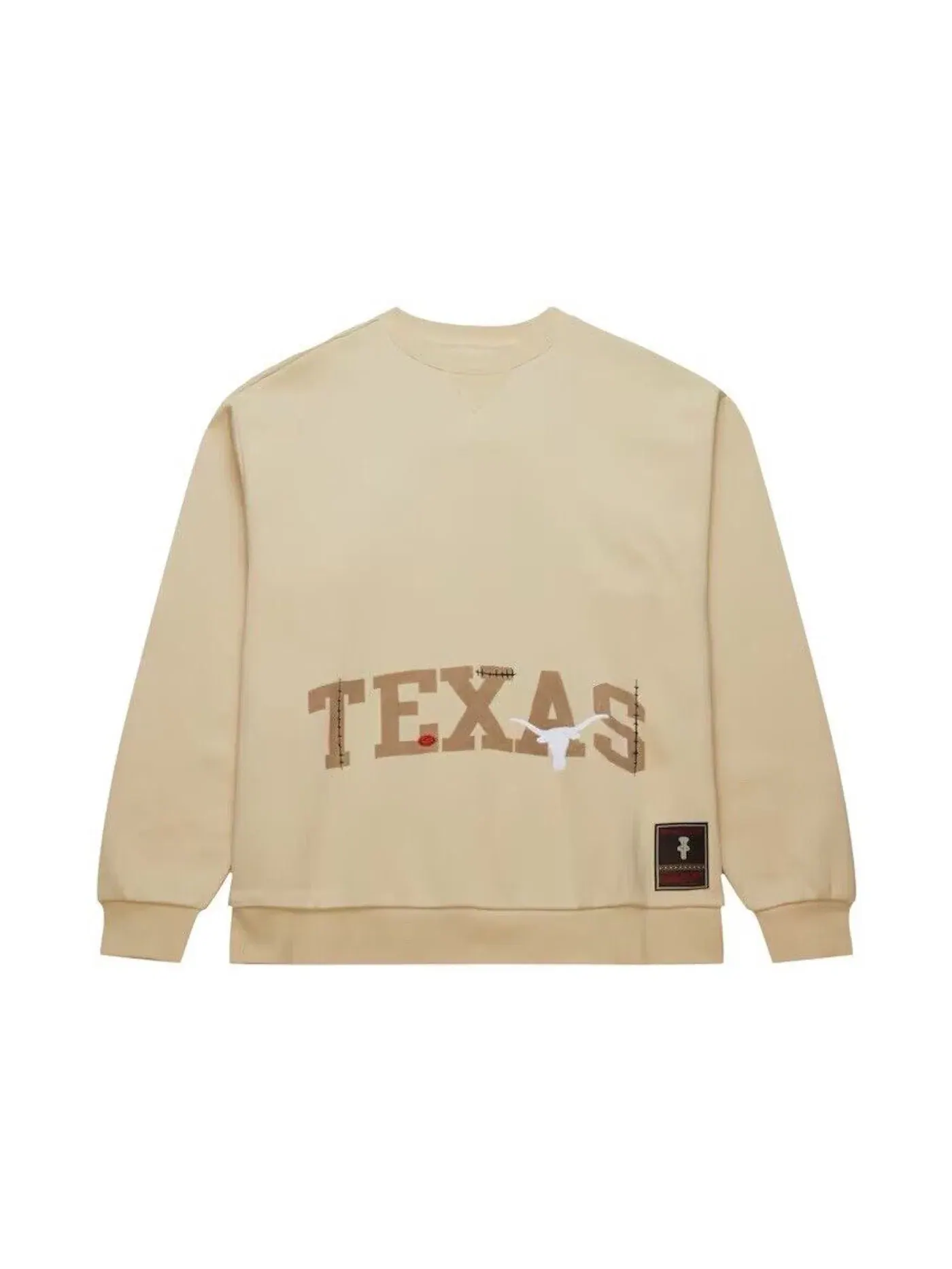 Унисекс свитшот с принтом Travis Scott x Mitchell & Ness Texas Longhorns Pullover Sweatshirt Tan — изображение 1 из 2