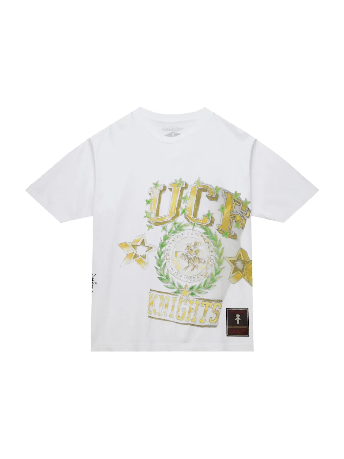 Детская футболка с принтом Travis Scott UCF Knights Hand-Drawn T-Shirt — изображение 1 из 2, белый