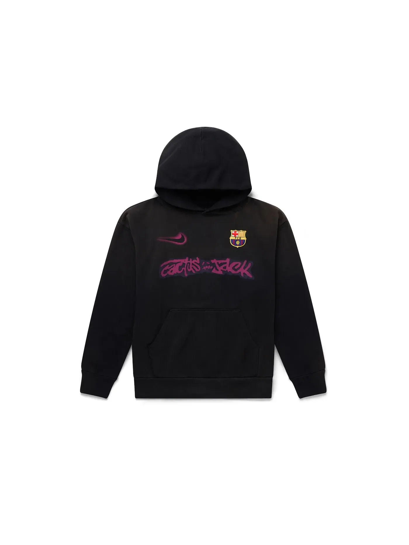 Мужская худи с принтом Travis Scott x Nike x FC Barcelona Spray Logo Hoodie Travis Scott — изображение 1 из 5, черный
