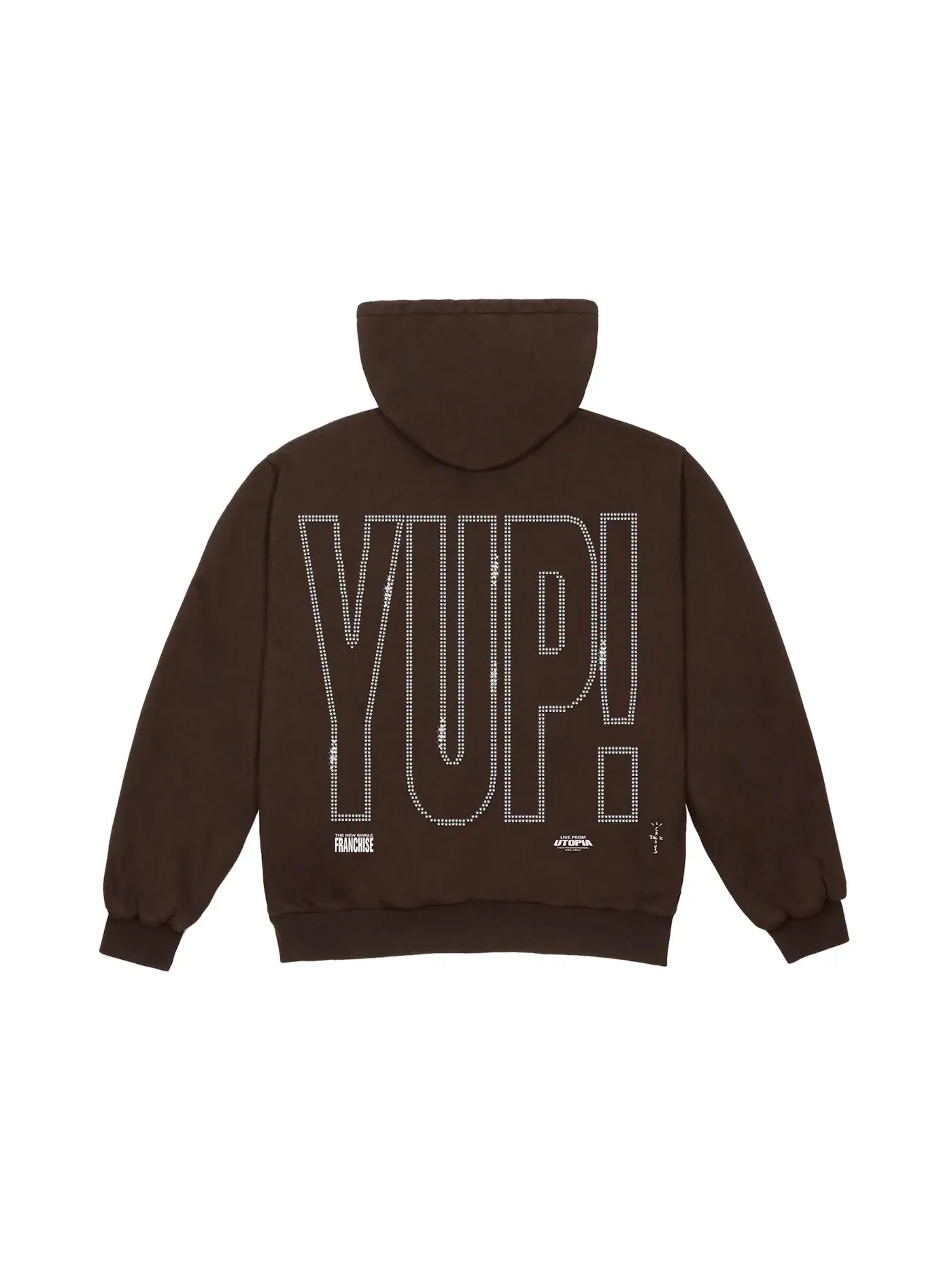 Мужской худи с принтом Travis Scott YUP! Hoodie Brown — изображение 1 из 2