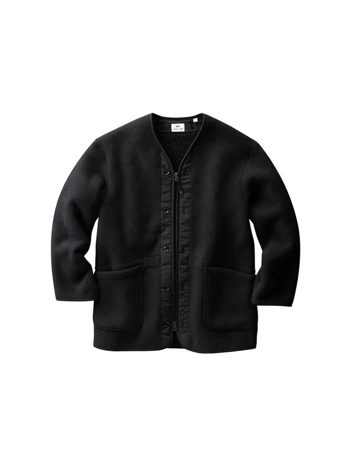 Мужское пальто без воротника Uniqlo x Engineered Garments — изображение 1 из 1, черный