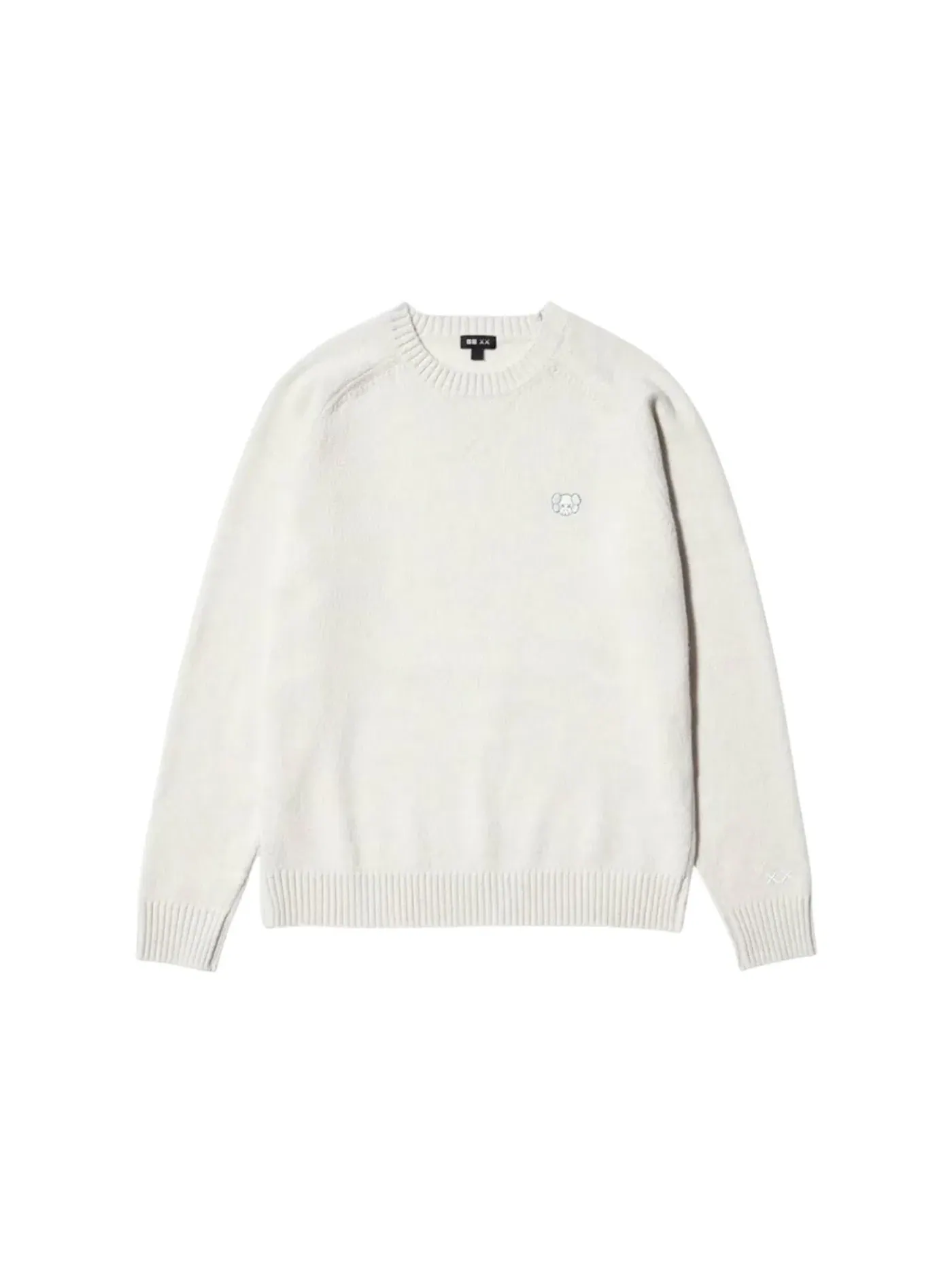 Женский джемпер из шерсти ягненка с круглым вырезом KAWS Uniqlo — изображение 1 из 1, белый