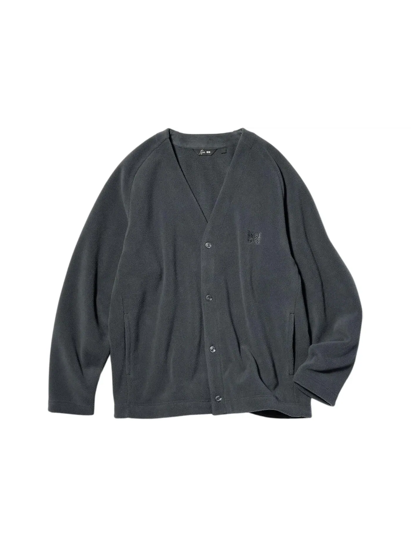 Детский кардиган из флиса Uniqlo x Needles Cardigan (Asia Sizing) — изображение 1 из 1, серый