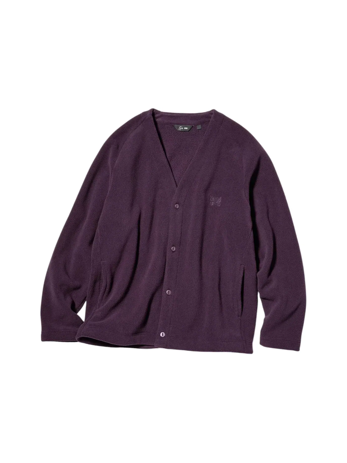 Унисекс-кардиган из флиса Needles Purple Uniqlo — изображение 1 из 1, фиолетовый