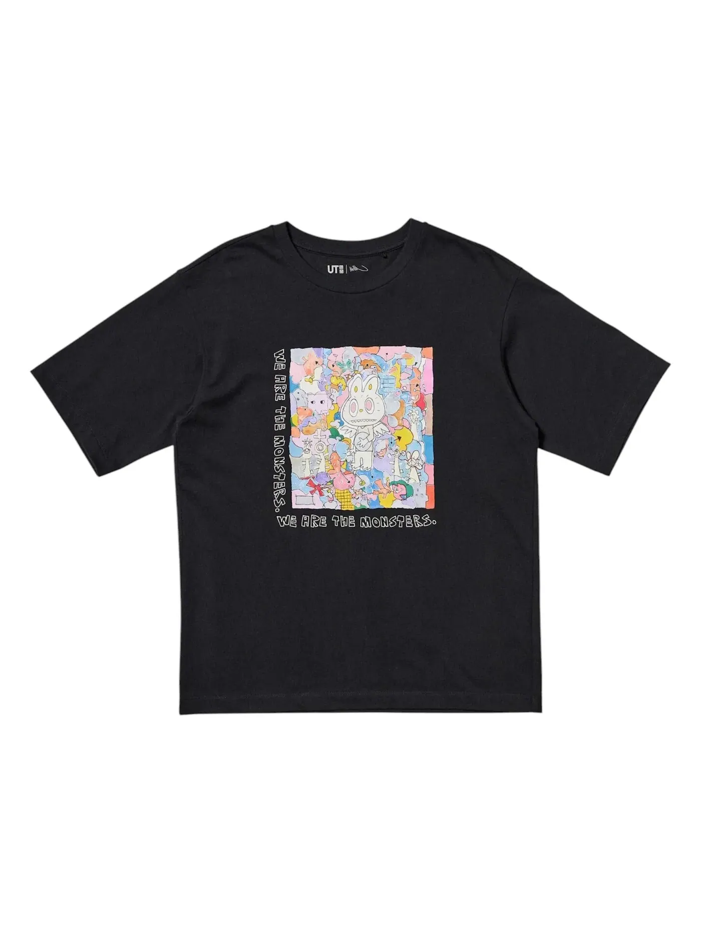 Женская футболка с принтом Uniqlo x POP MART The Monsters Uniqlo — изображение 1 из 2, черный
