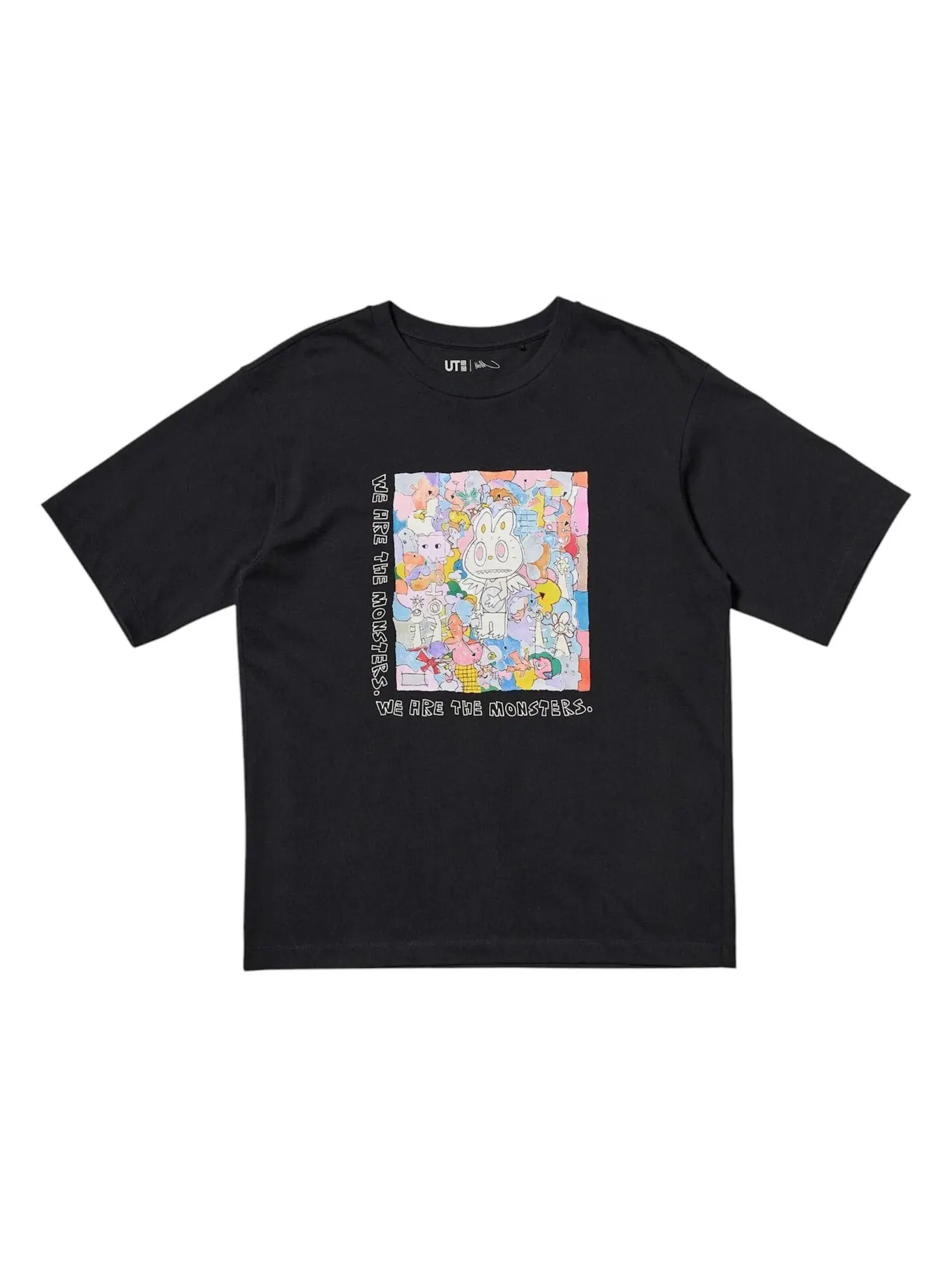 Женская футболка с принтом Uniqlo x POP MART THE MONSTERS UT Graphic T-Shirt — изображение 1 из 2, черный