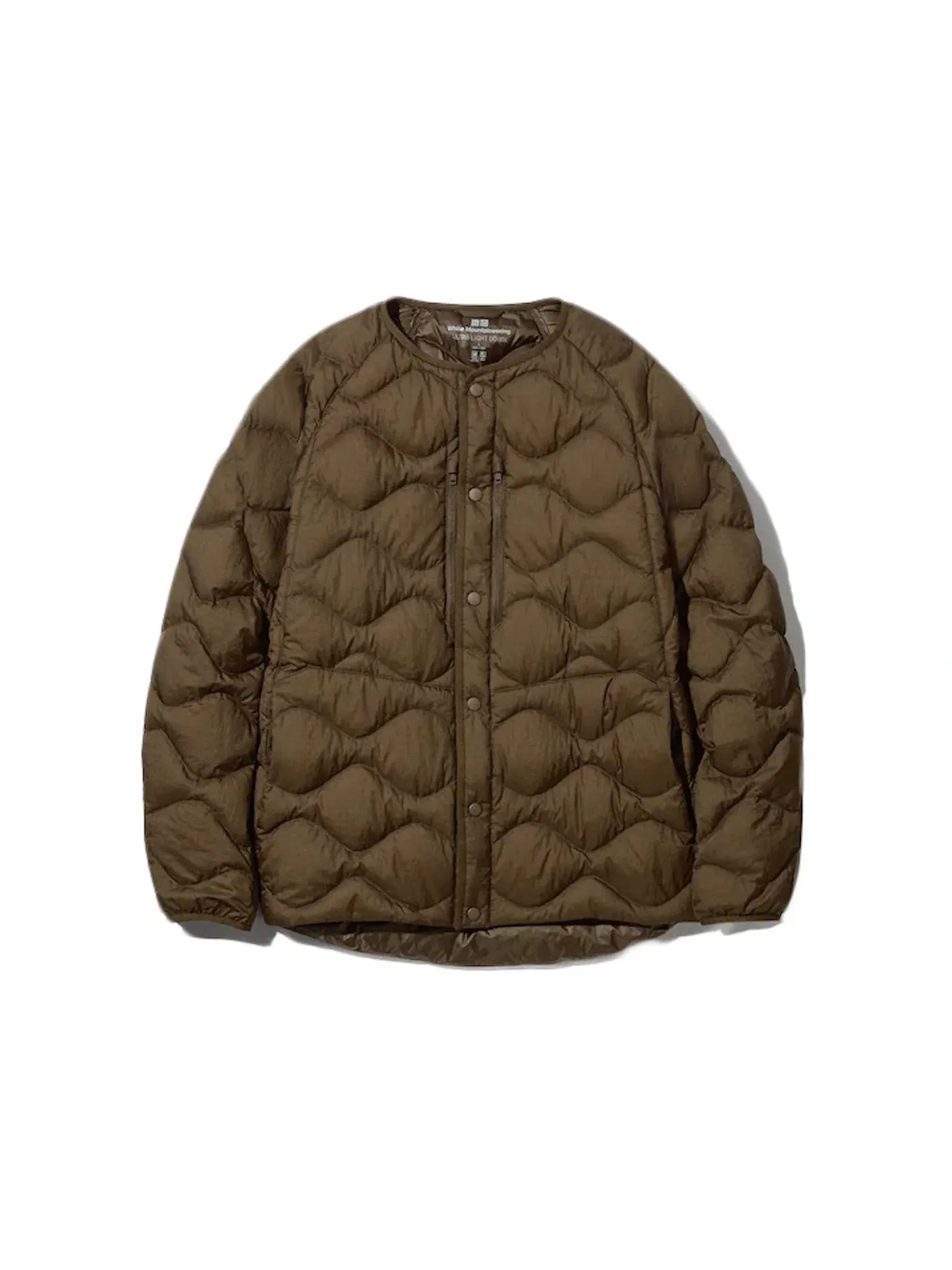 Мужская куртка-пуховик с принтом Uniqlo x White Mountaineering Ultra Light Down Oversized Jacket (Asia Sizing), коричневый