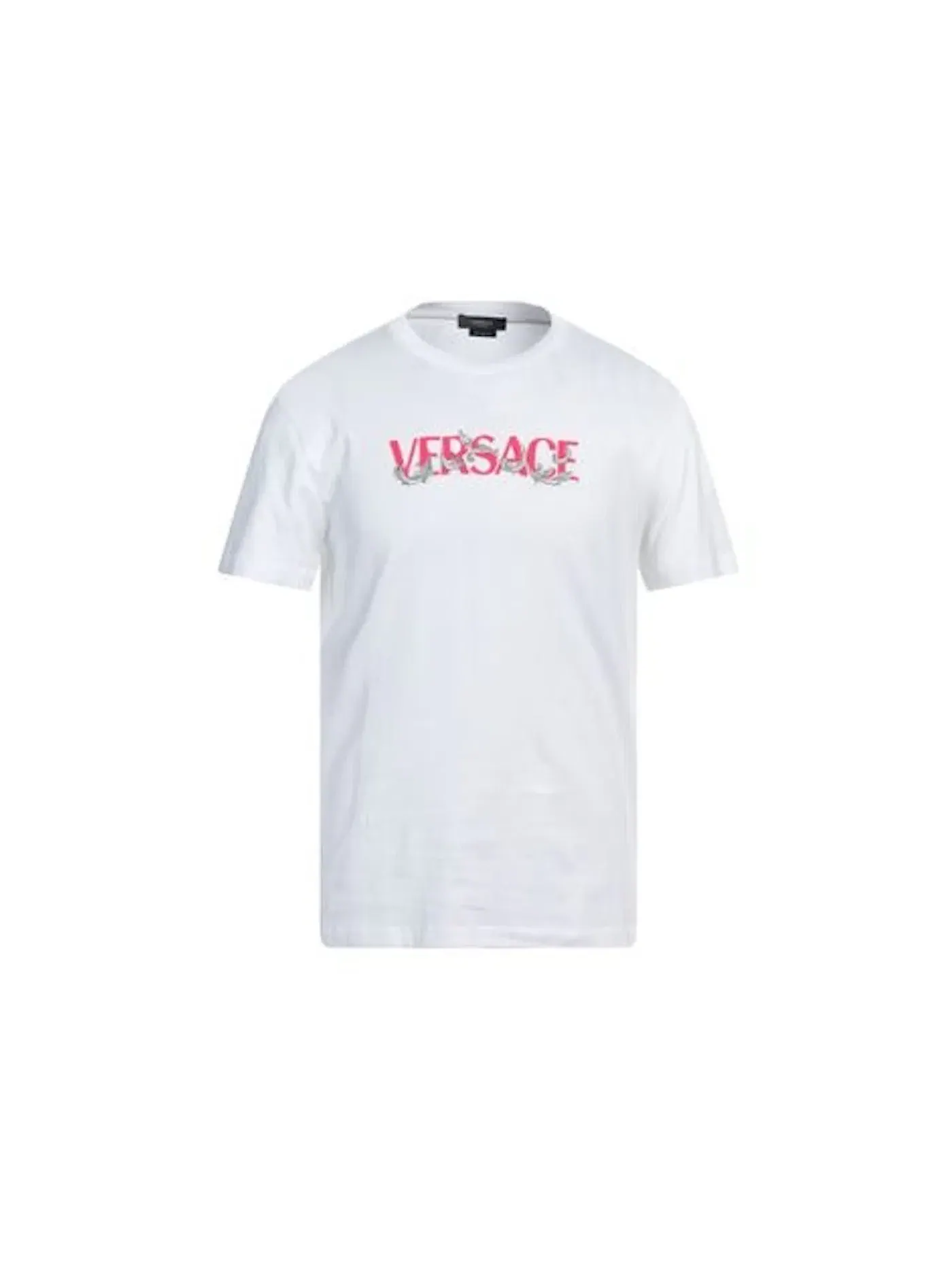 Мужская футболка с принтом Versace Barocco Silhouette Versace — изображение 1 из 1, белый/розовый