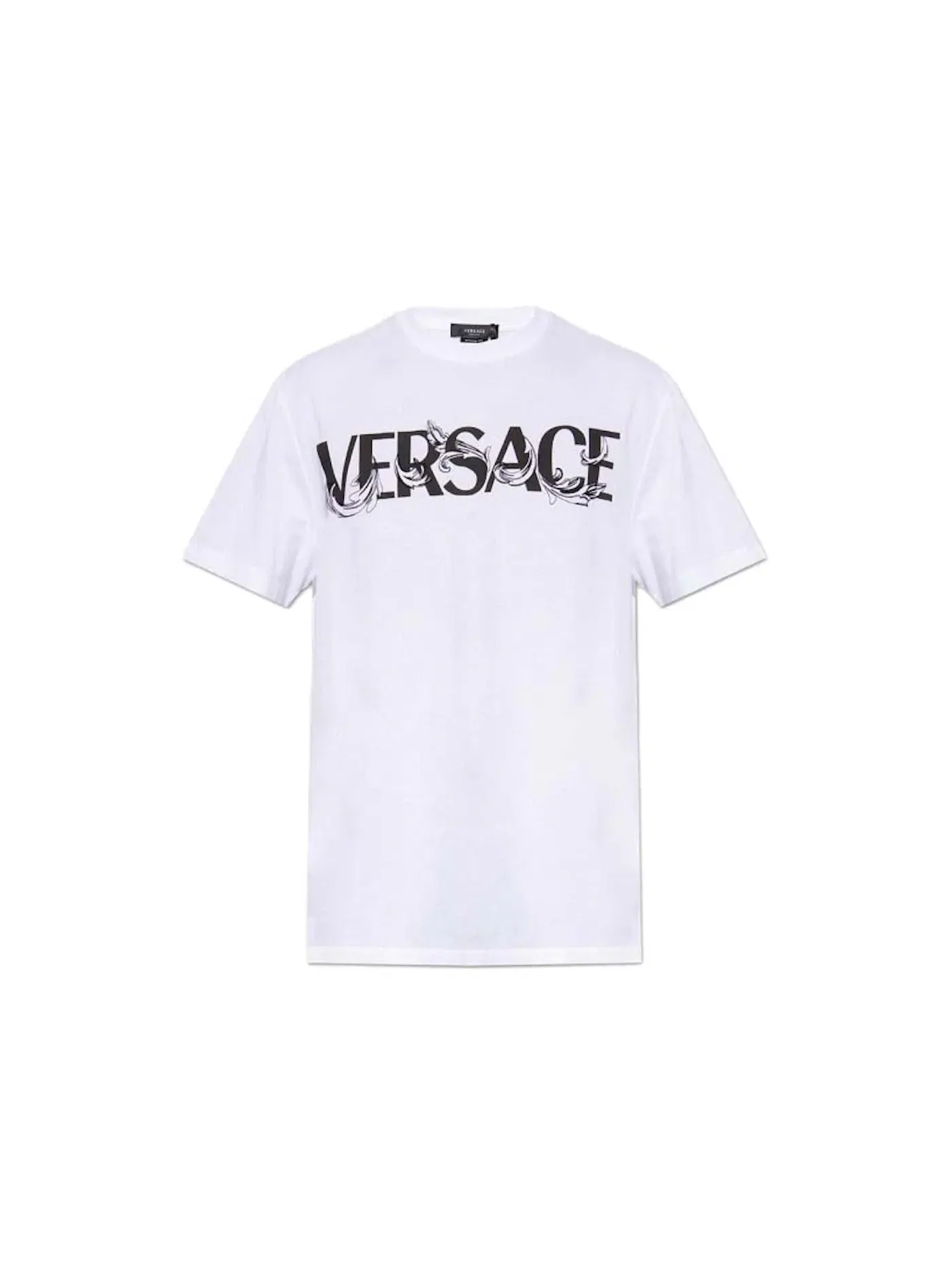 Мужская футболка с принтом Versace Barocco Silhouhette Logo T-Shirt — изображение 1 из 1, белый/черный