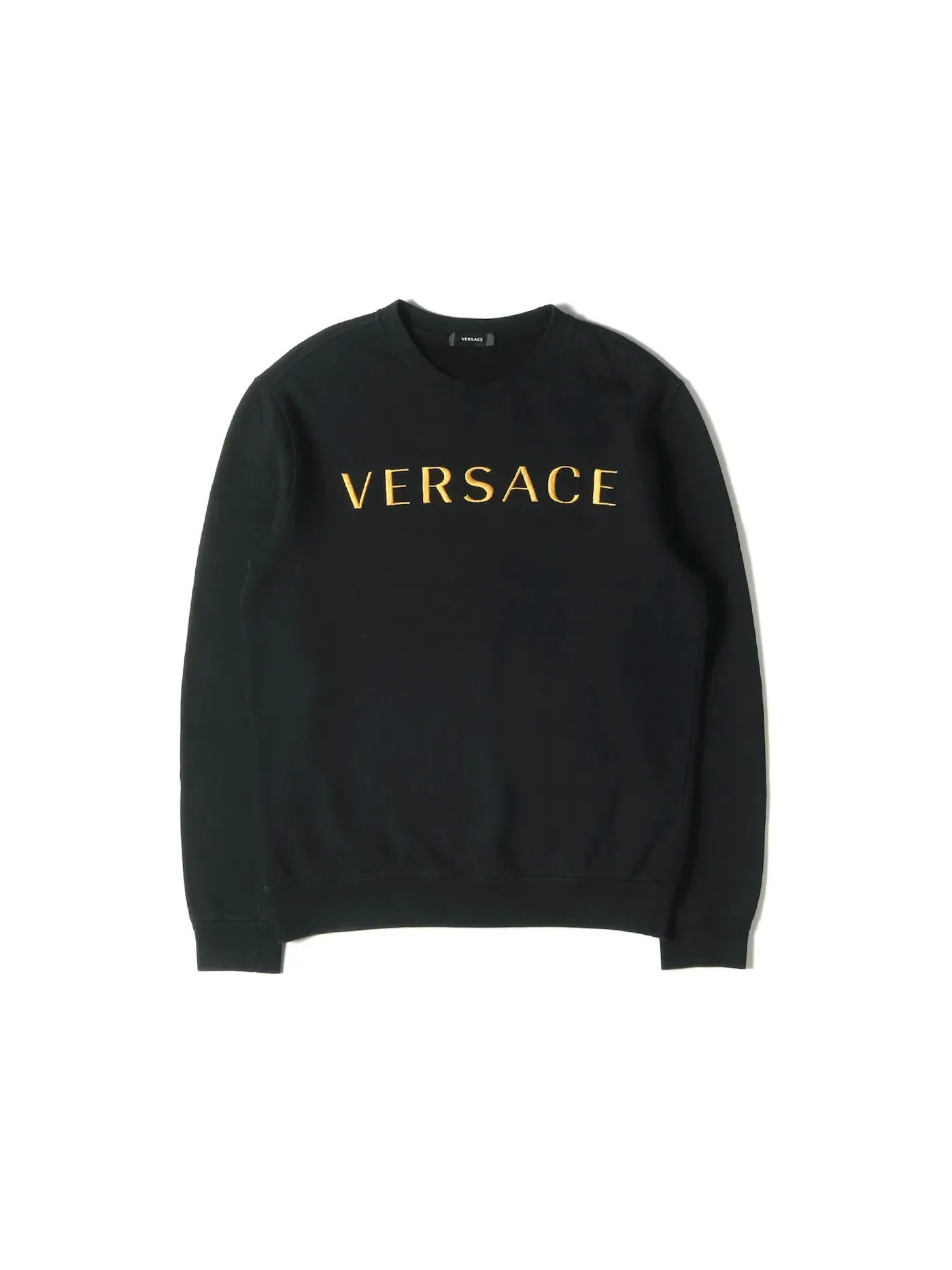 Мужской свитшот с вышитым логотипом Versace — изображение 1 из 1, черный