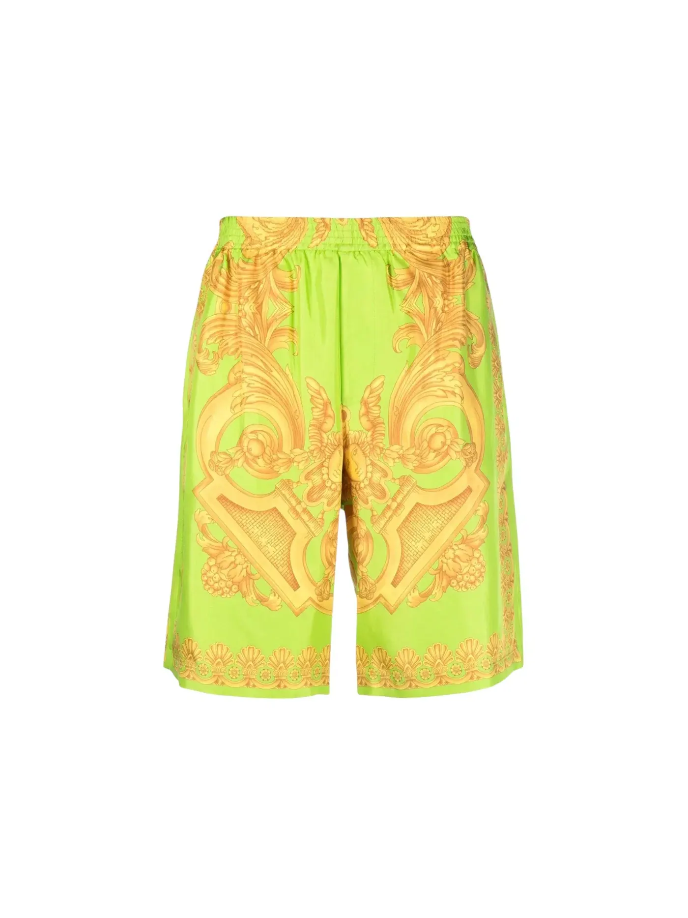 Мужские шорты с принтом Versace Heritage — изображение 1 из 1, зеленый/золотистый