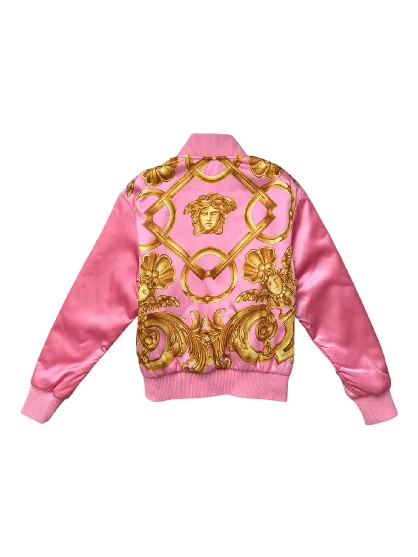 Женская куртка с принтом Versace Medusa Back Print Zip-up Jacket — изображение 1 из 2, розовый