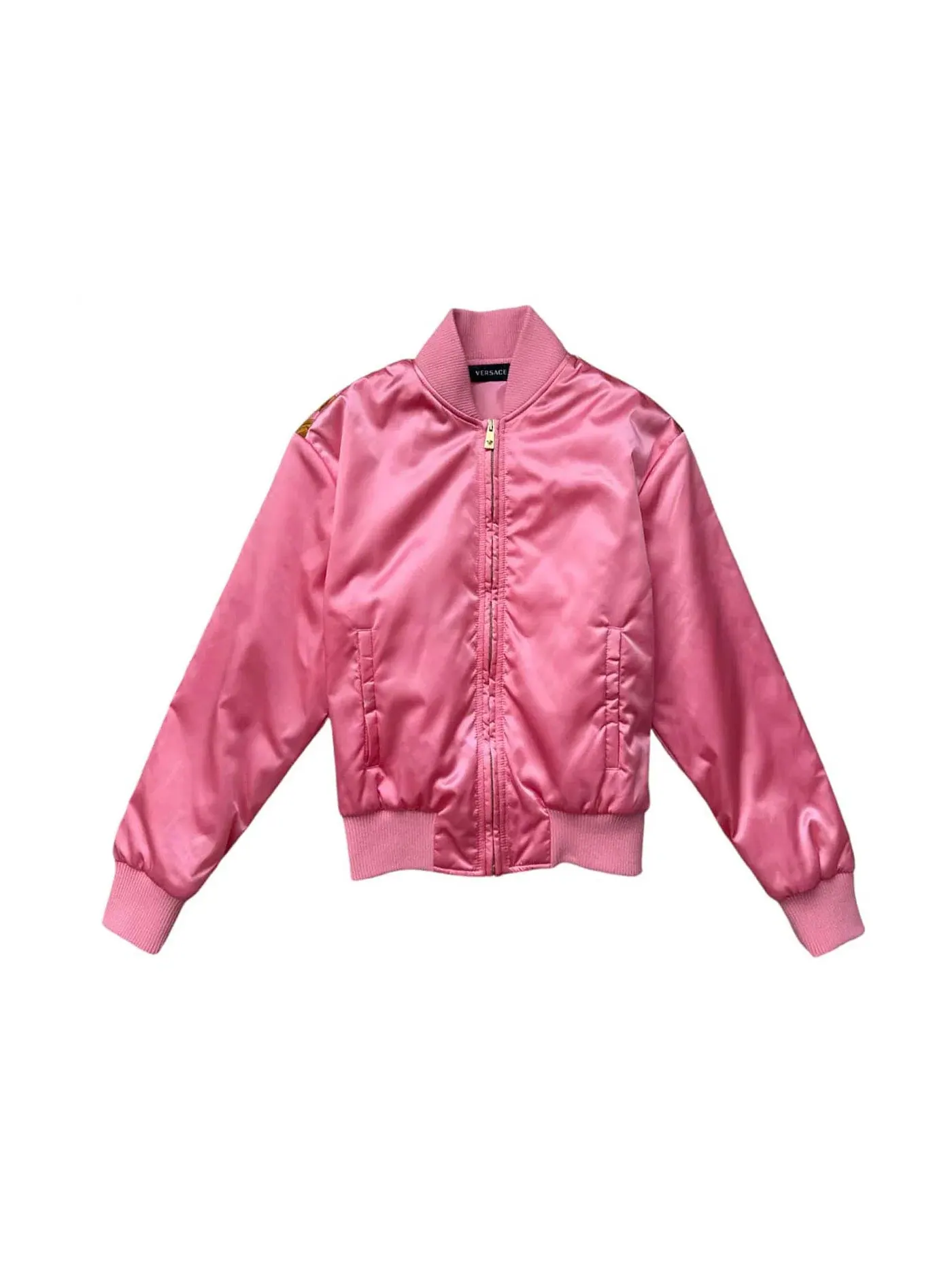 Женская куртка с принтом Versace Medusa Back Print Zip-up Jacket — изображение 2 из 2, розовый