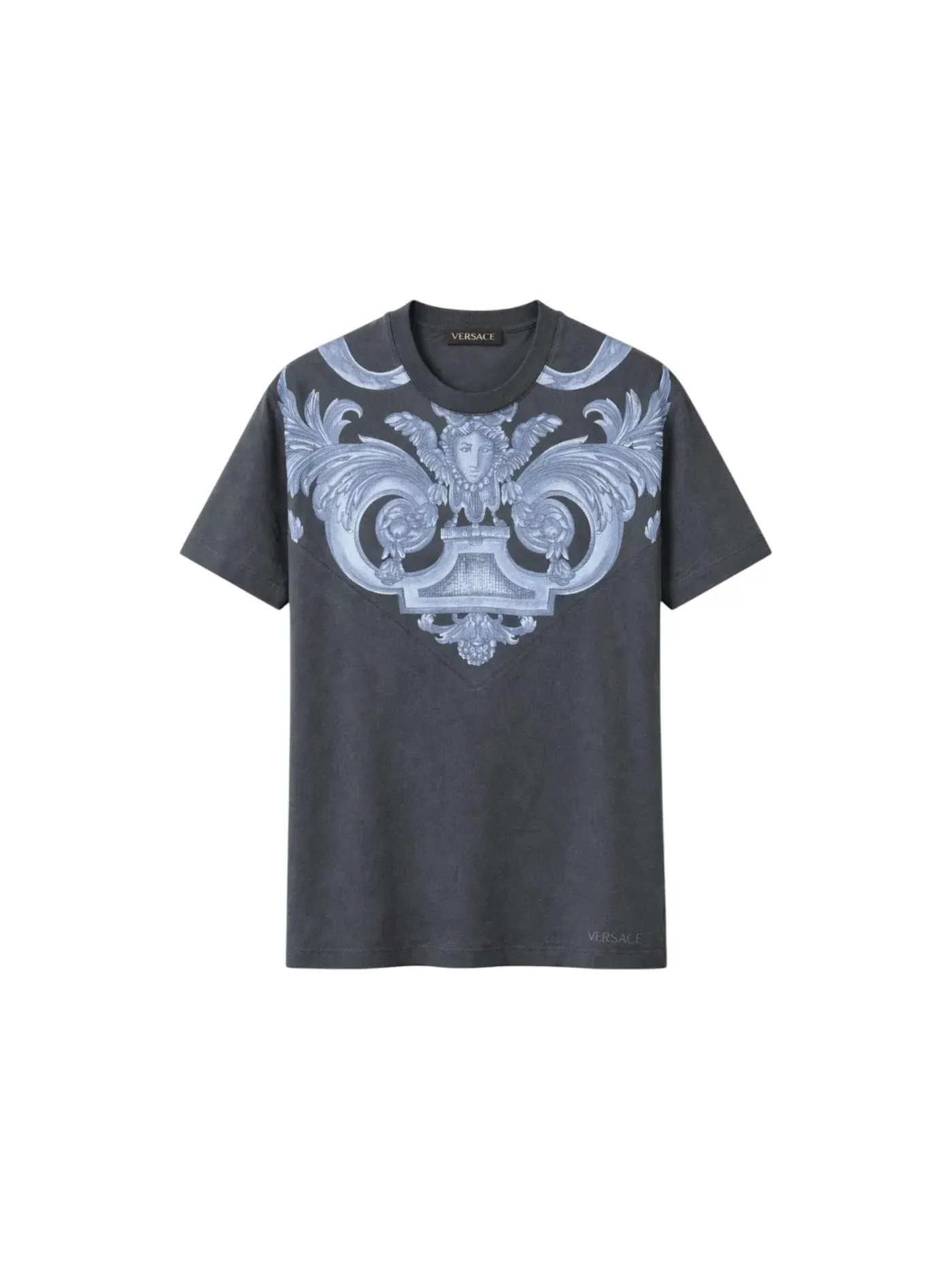 Мужская футболка с принтом Versace T-Shirt — изображение 1 из 1, черный/синий