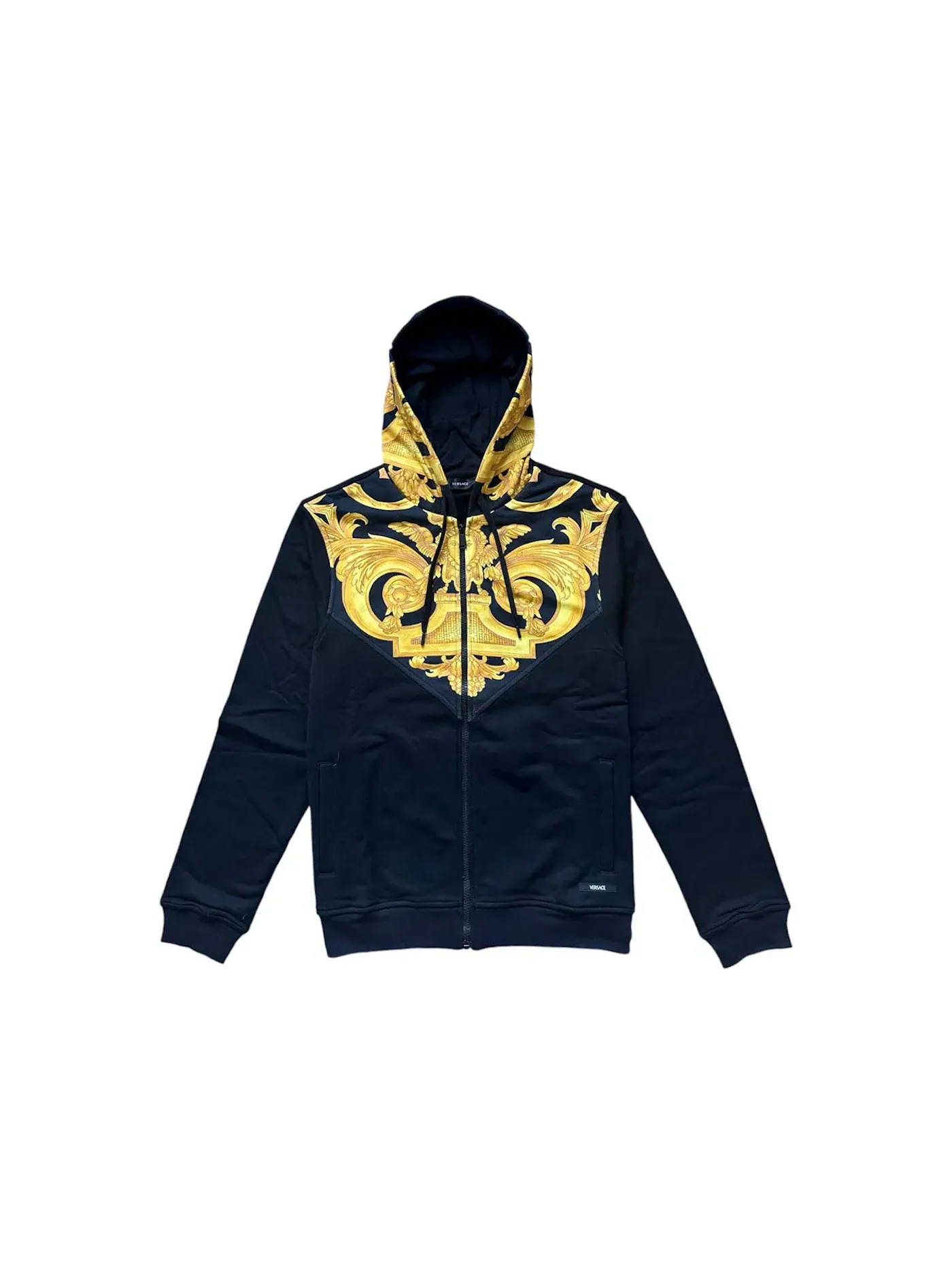 Мужская худи с принтом Versace Medusa Print Zip-Up Hoodie — изображение 1 из 1, черный