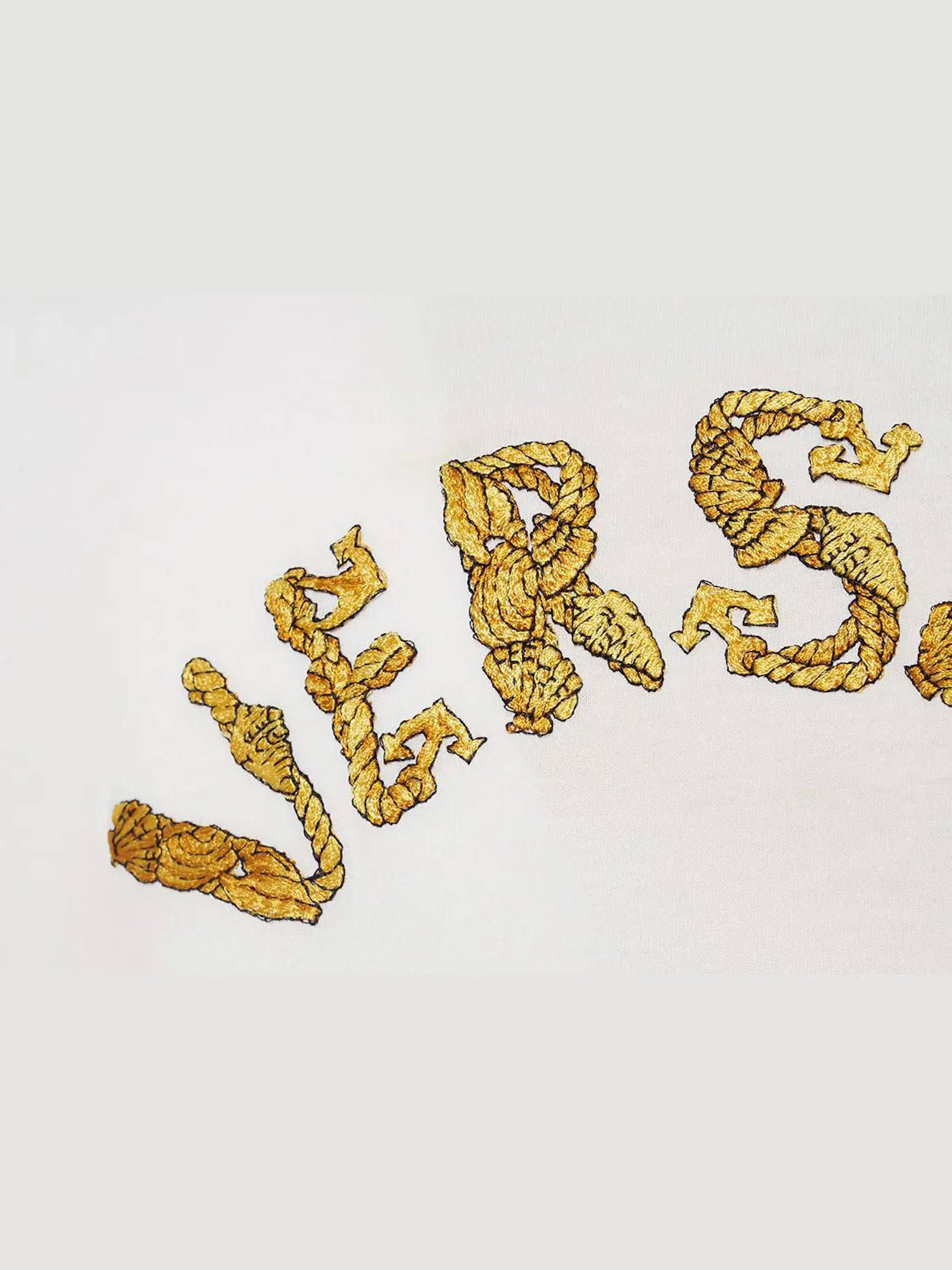 Мужская футболка с принтом Versace Seashell Baroque T-shirt Versace — изображение 2 из 2, белый/золотистый