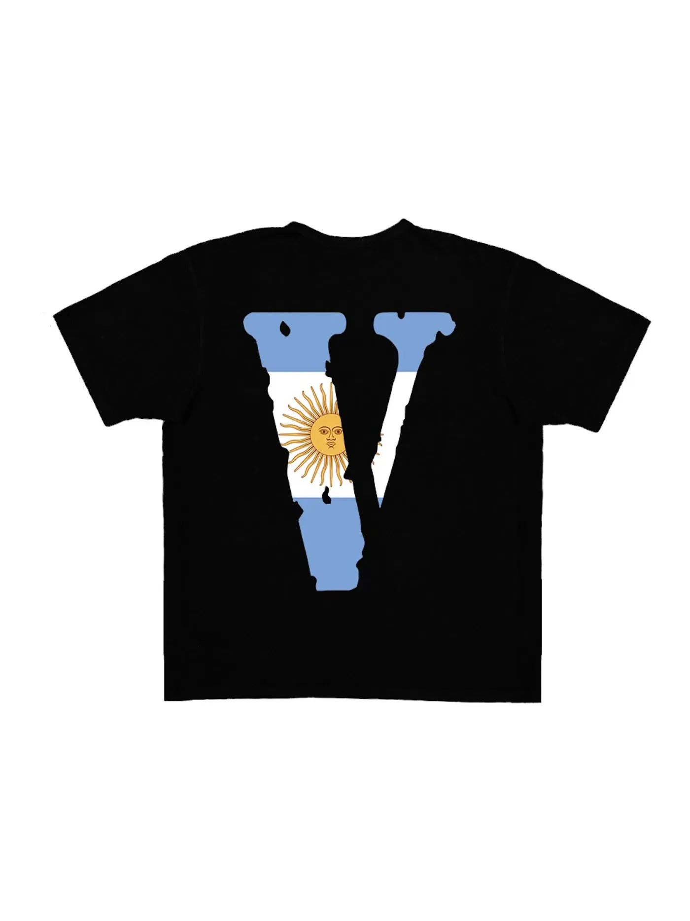 Мужская футболка с принтом Vlone FRIENDS ARG T-shirt Black — изображение 2 из 2, черный