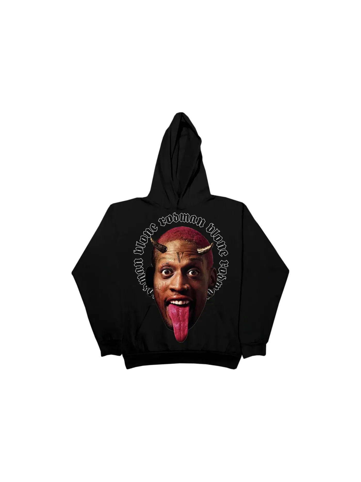 Мужской худи с принтом Vlone Rodman Devil Hoodie — изображение 1 из 2, черный