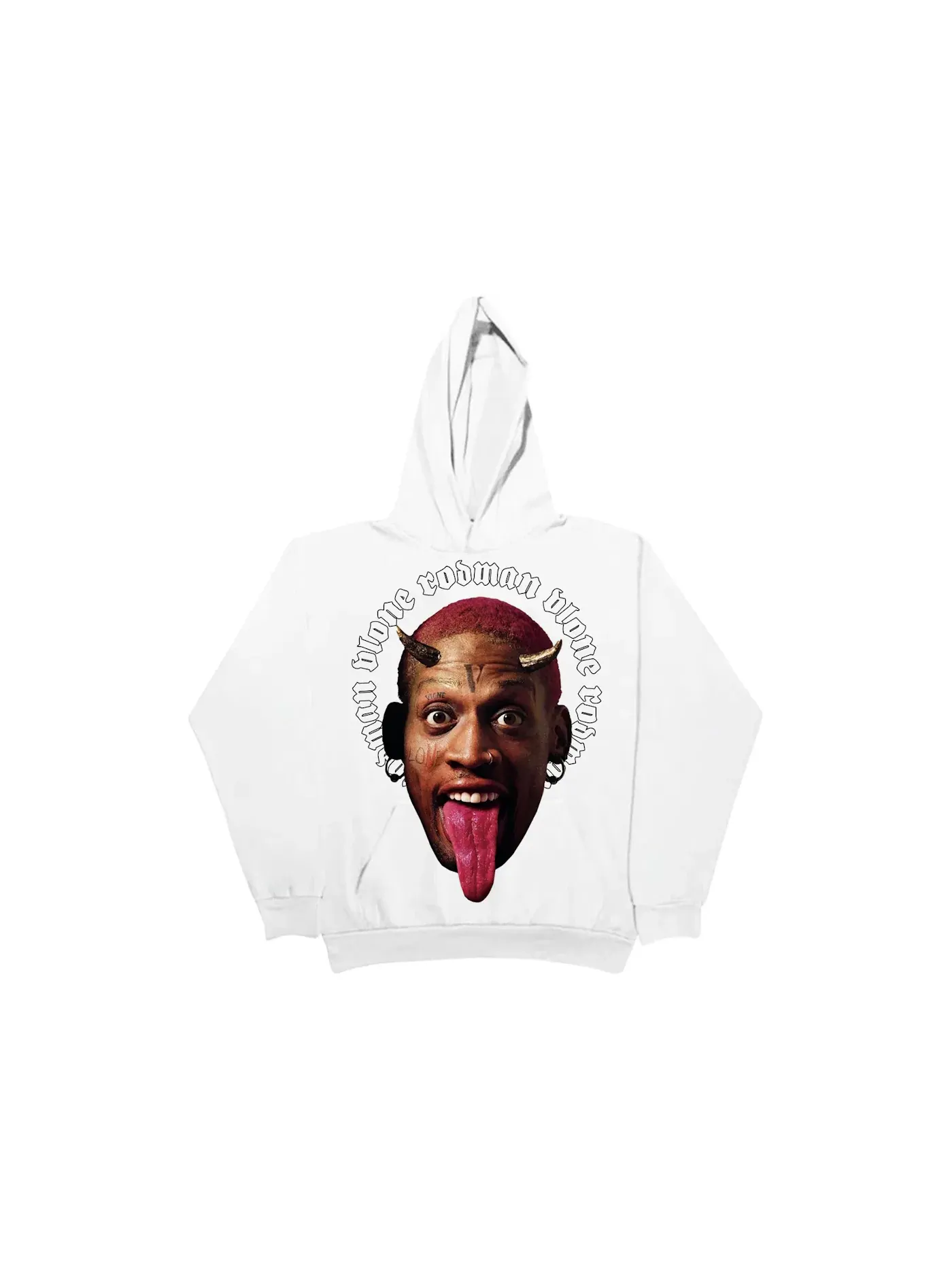 Мужской худи с принтом Vlone Rodman Devil Hoodie — изображение 1 из 2, белый