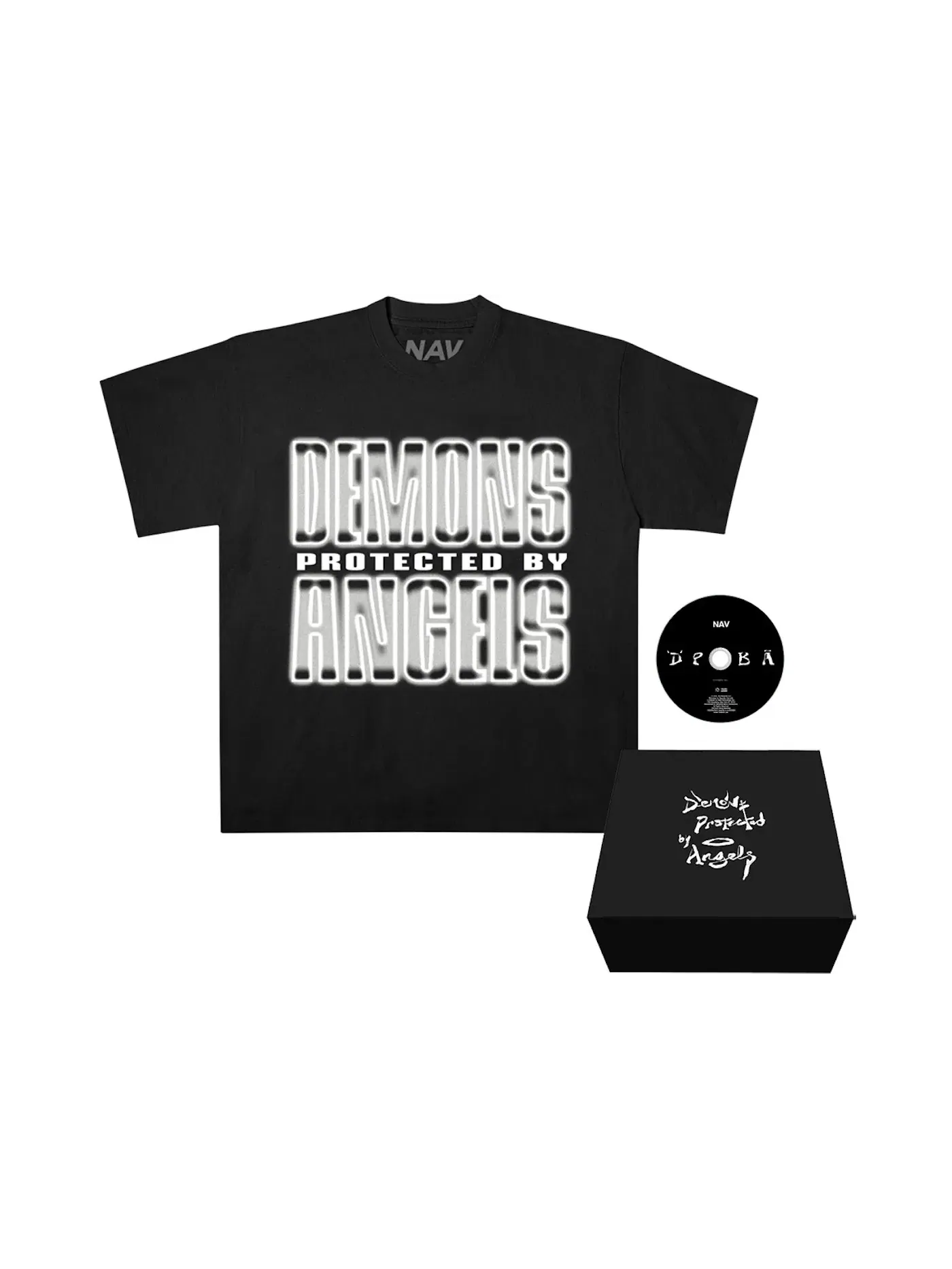 Мужская футболка с принтом Vlone X Nav DPBA Box Set 003 XO T-Shirt Vlone — изображение 1 из 3, черный