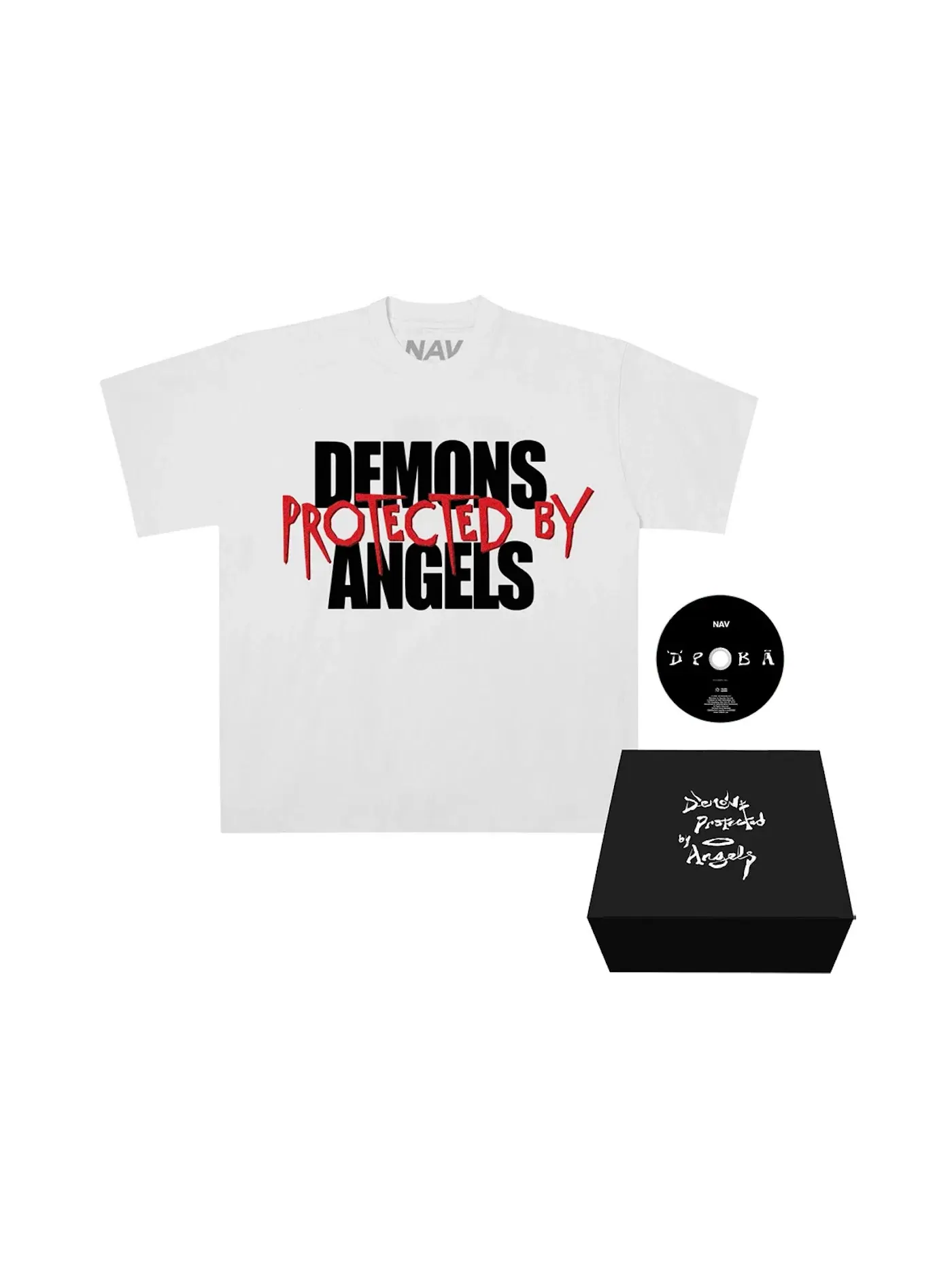 Мужская футболка с принтом Vlone x Nav DPBA Box Set 004 Glow T-shirt Vlone — изображение 1 из 3, белый