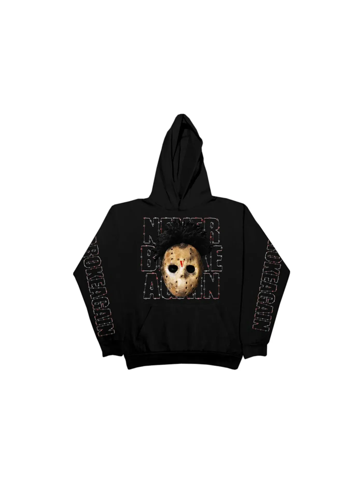 Мужской худи с принтом Vlone Hoodie — изображение 2 из 2, черный