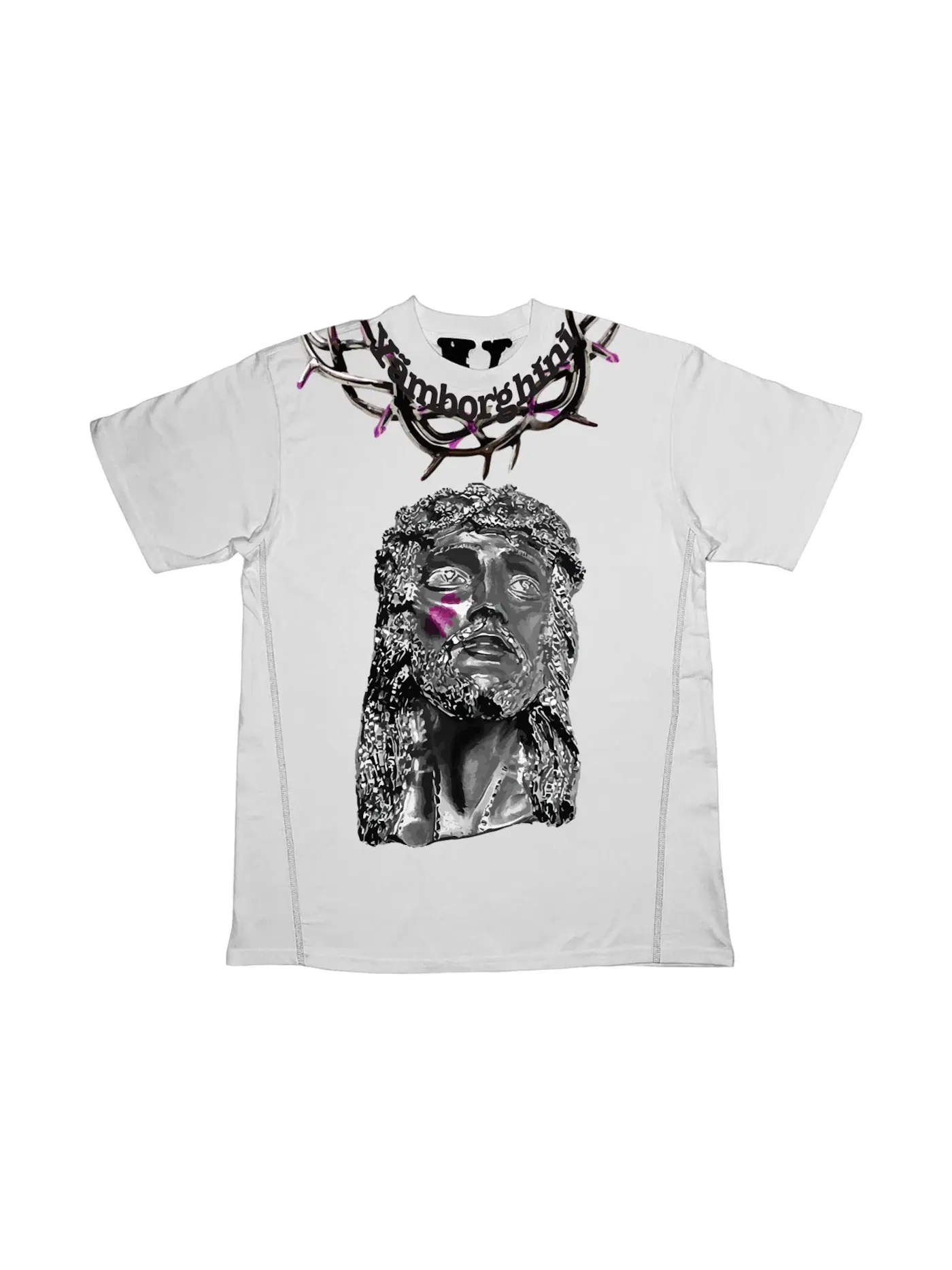 Мужская футболка с принтом Vlone Yams Day Jesus Piece T-shirt — изображение 1 из 2, белый