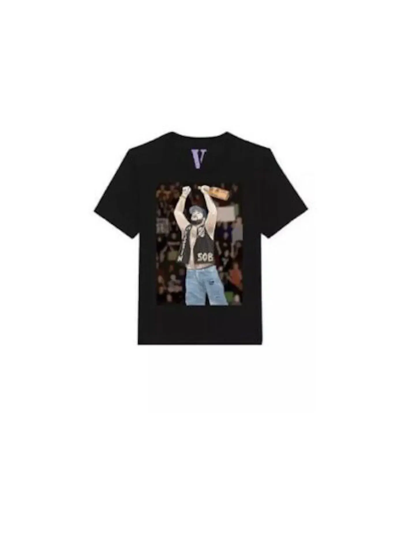 Мужская футболка с принтом Vlone Tee — изображение 1 из 2, черный