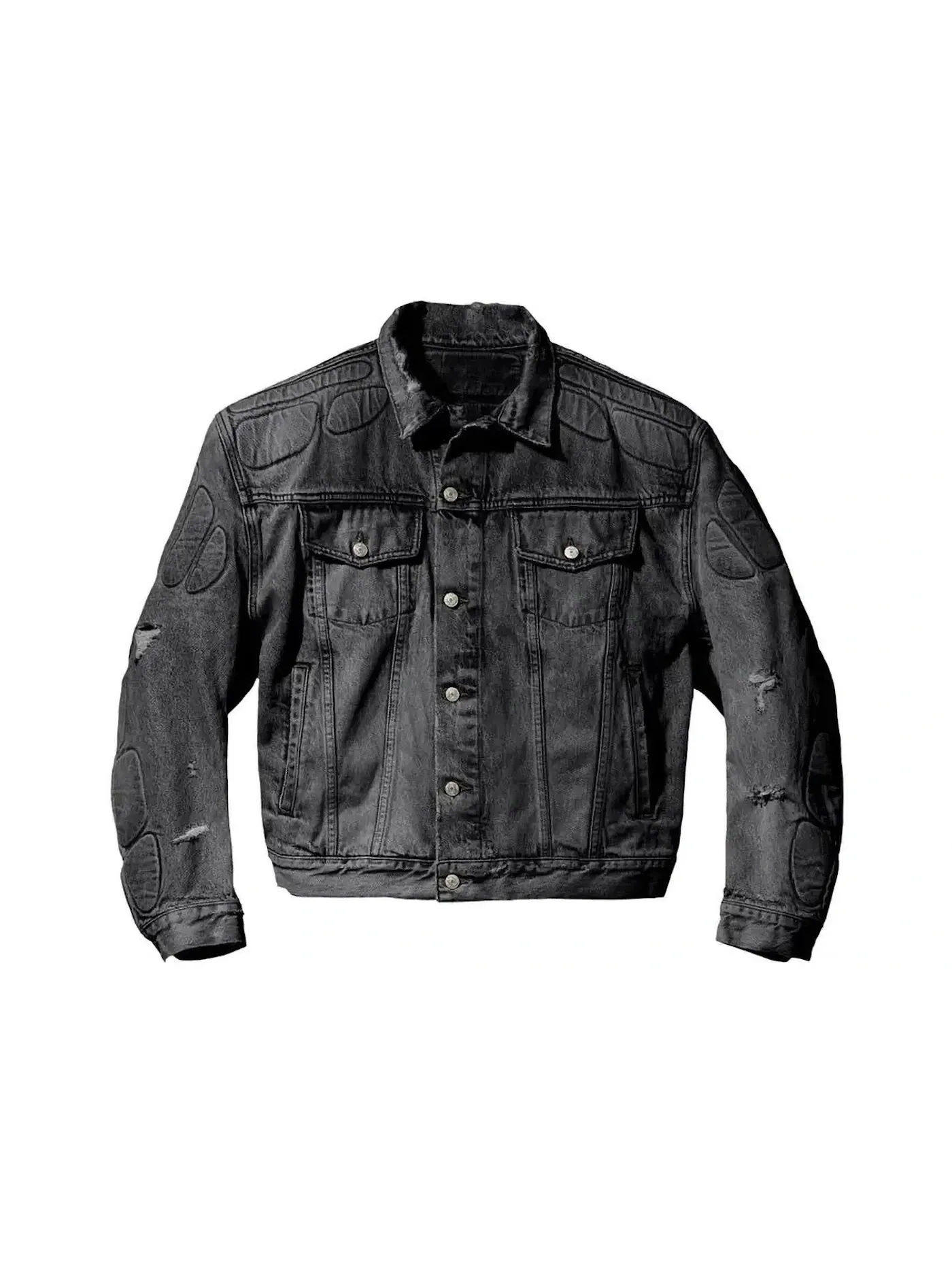 Мужская куртка с набивкой Padded Denim Jacket Yeezy — изображение 1 из 1, серый