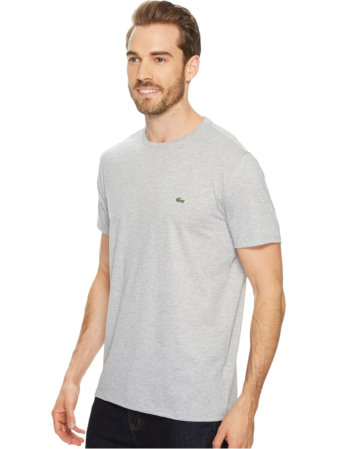 Футболка Lacoste Pima Silver Chine — изображение 2 из 4, серебро-шин