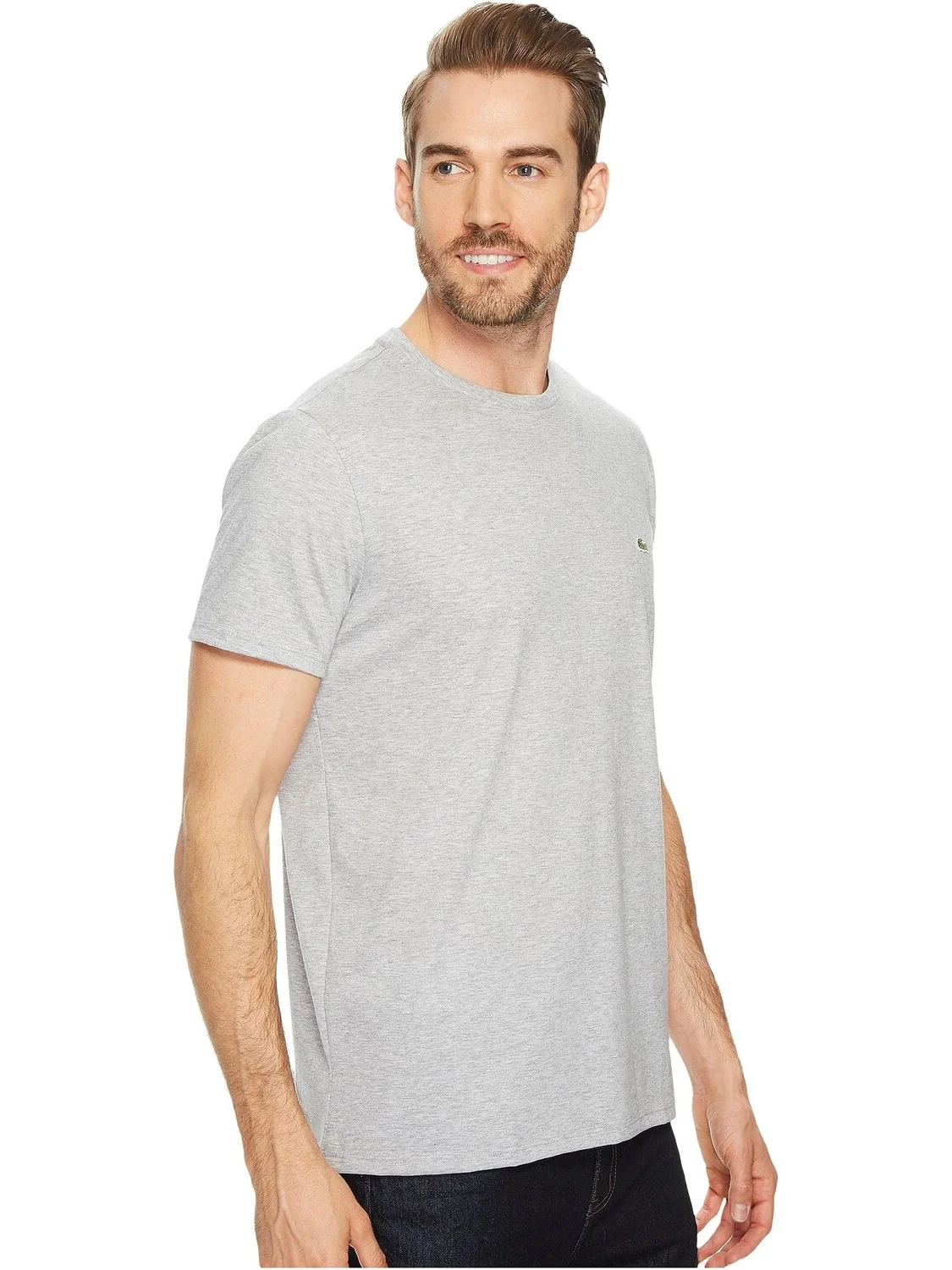 Футболка Lacoste Pima Silver Chine — изображение 4 из 4, серебро-шин