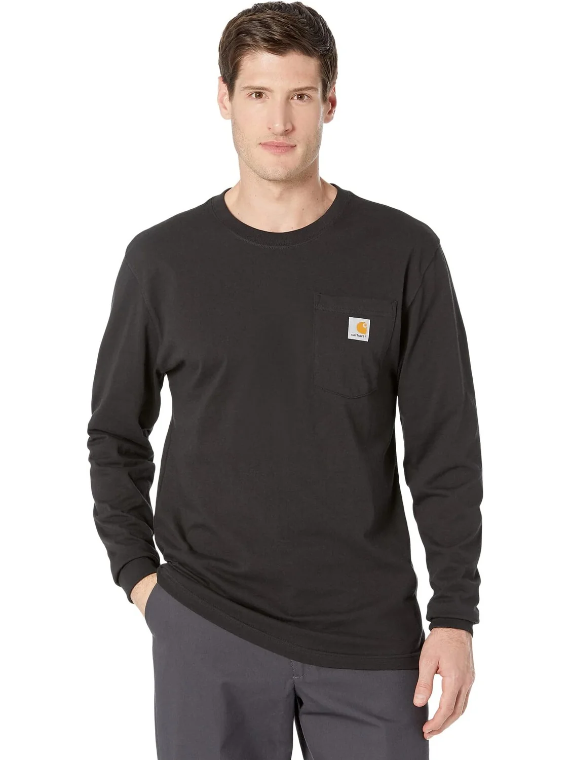 Футболка с карманами для рабочей одежды L/S Carhartt — изображение 1 из 4, черный