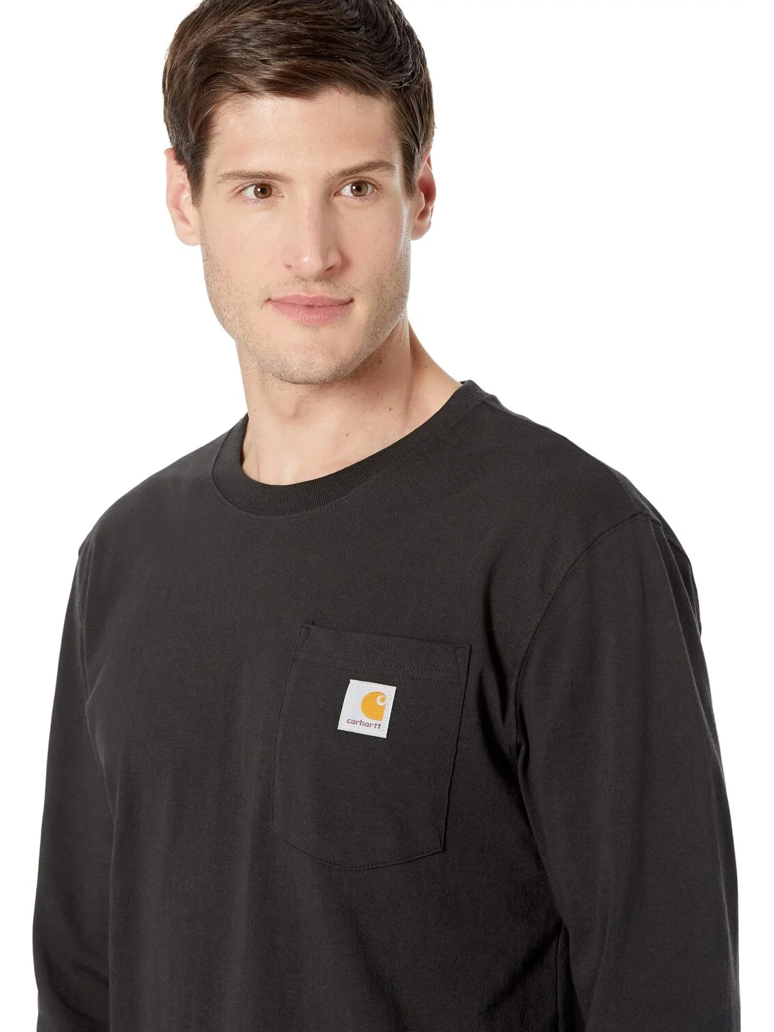 Футболка с карманами для рабочей одежды L/S Carhartt — изображение 3 из 4, черный