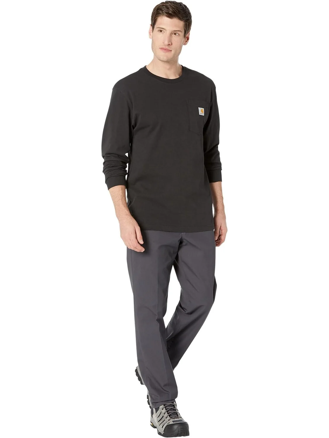 Футболка с карманами для рабочей одежды L/S Carhartt — изображение 4 из 4, черный