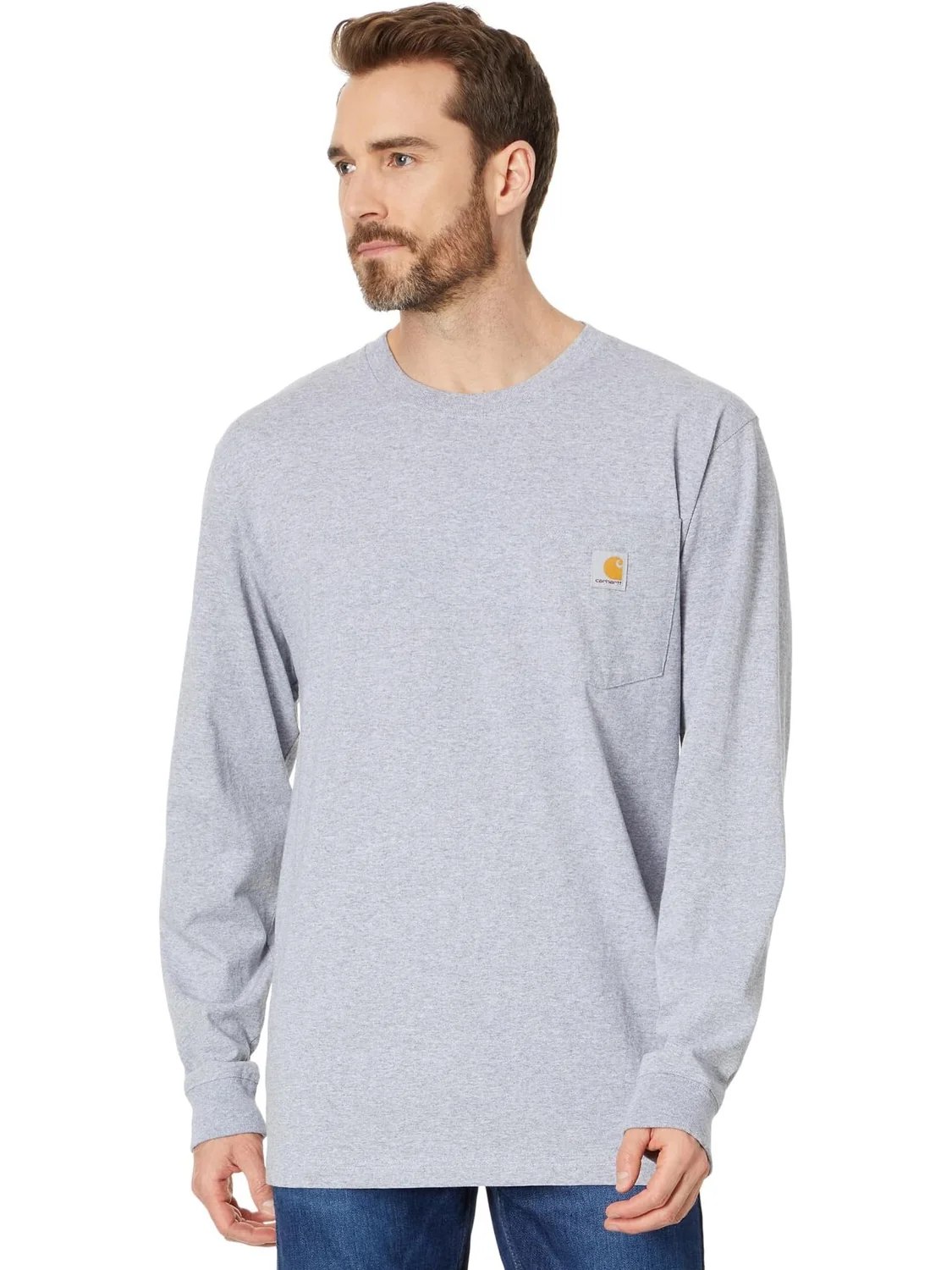 Футболка с карманами для рабочей одежды L/S Carhartt — изображение 1 из 4, серый