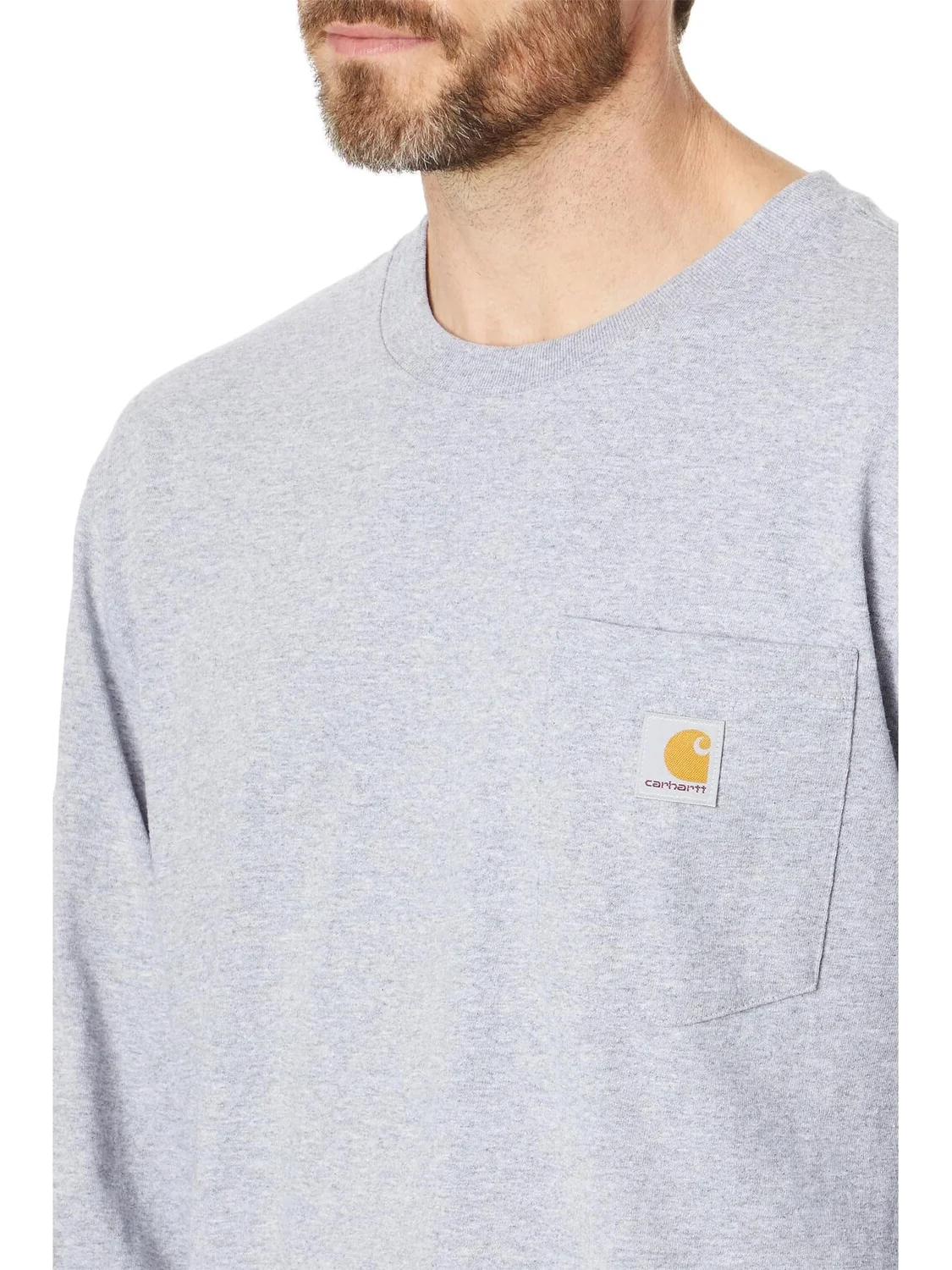 Футболка с карманами для рабочей одежды L/S Carhartt — изображение 3 из 4, серый