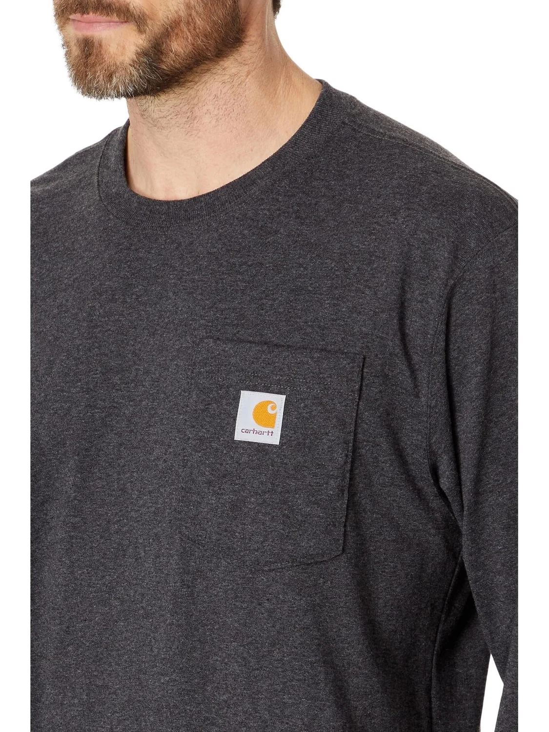 Футболка с карманами для рабочей одежды L/S Carhartt — изображение 3 из 4, серый