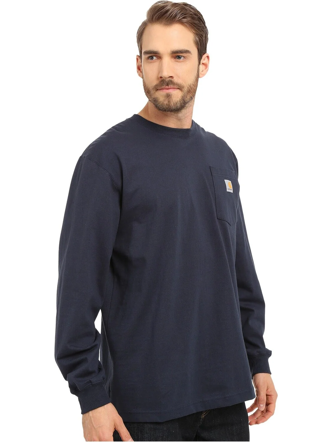 Футболка с карманами для рабочей одежды L/S Carhartt — изображение 3 из 4, темно-синий