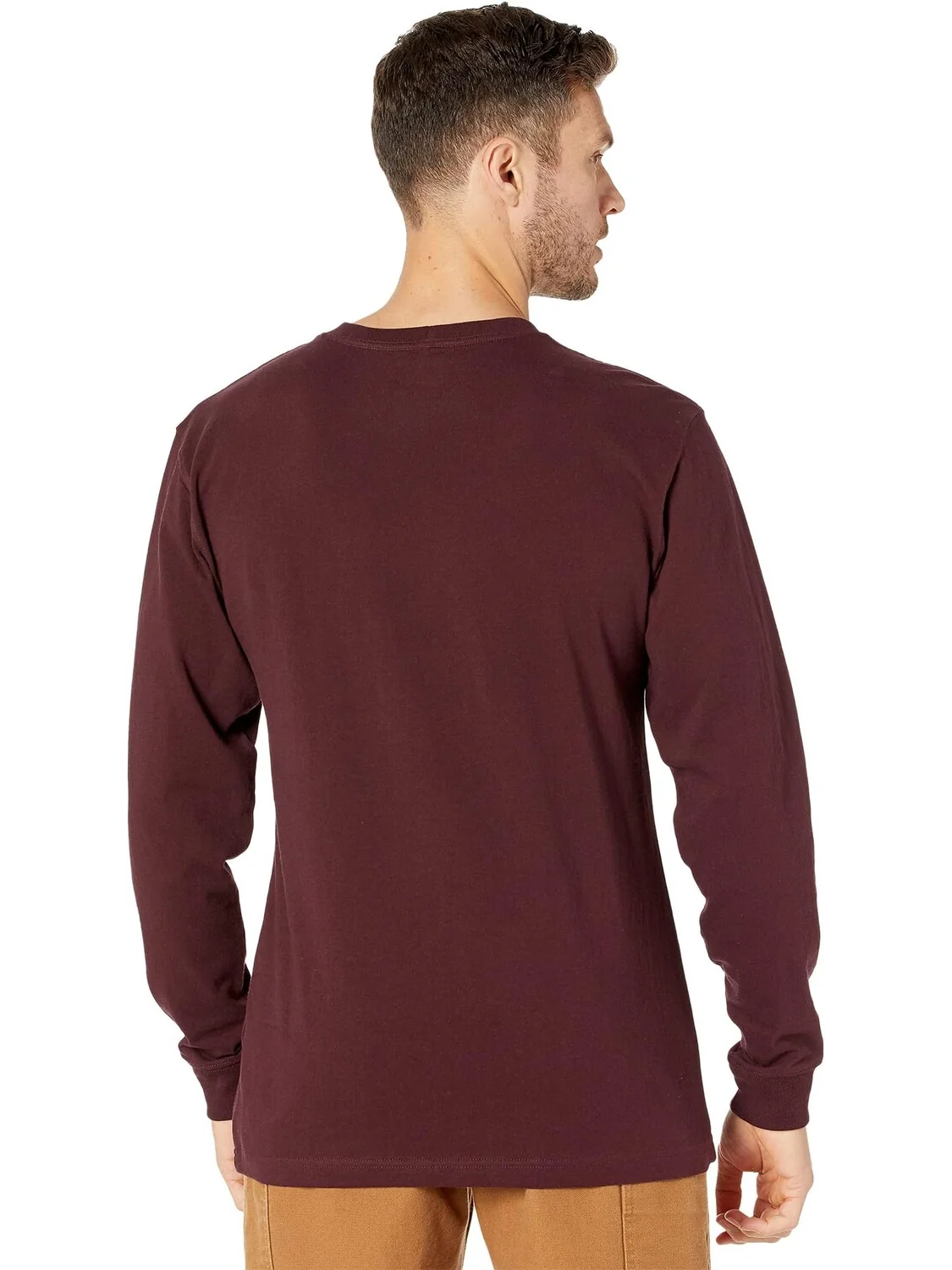 Футболка с карманами для рабочей одежды L/S Carhartt — изображение 2 из 4, портвейн