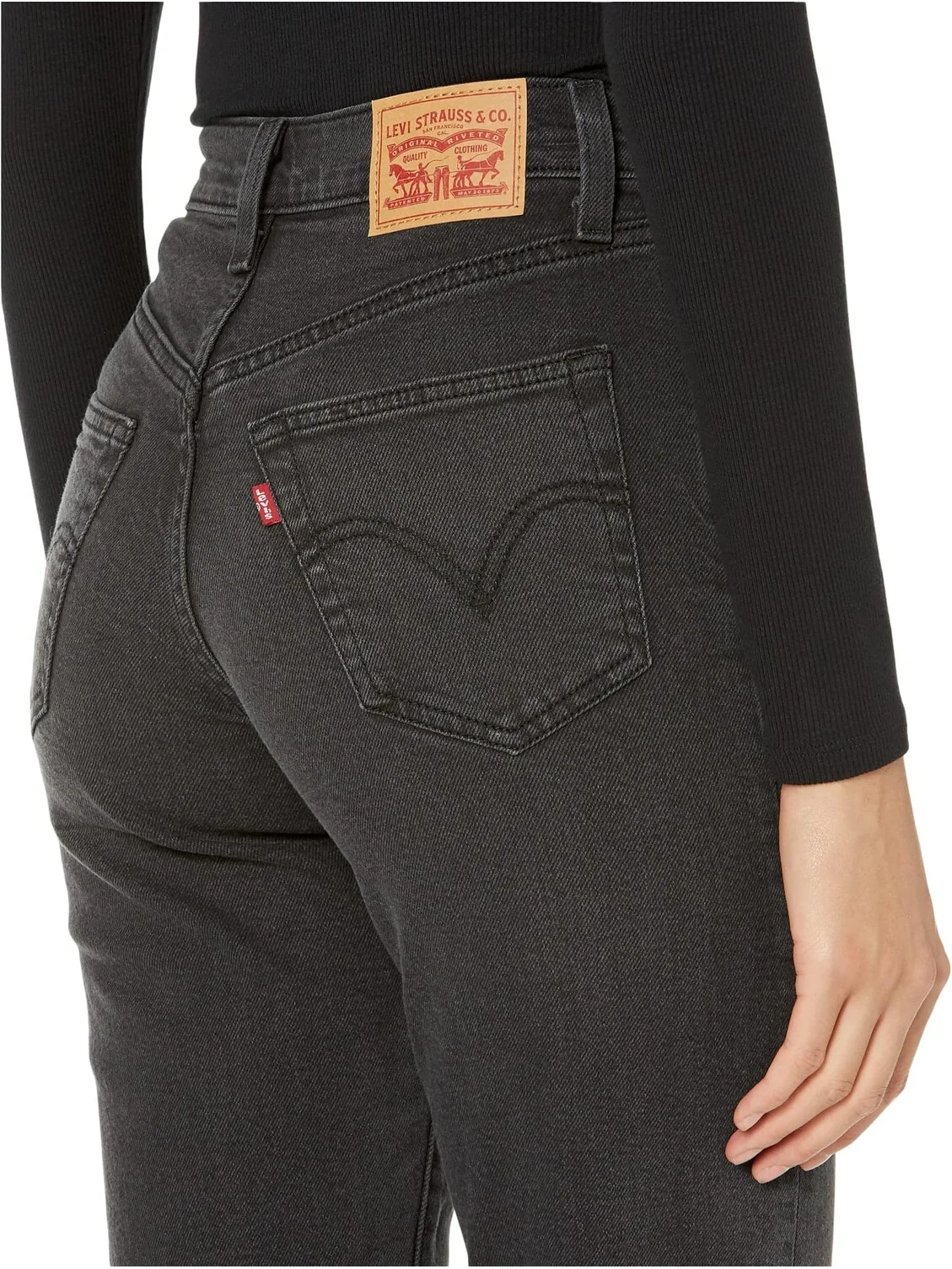 Джинсы Levi's Womens Ribcage Straight Ankle — изображение 3 из 4, черный