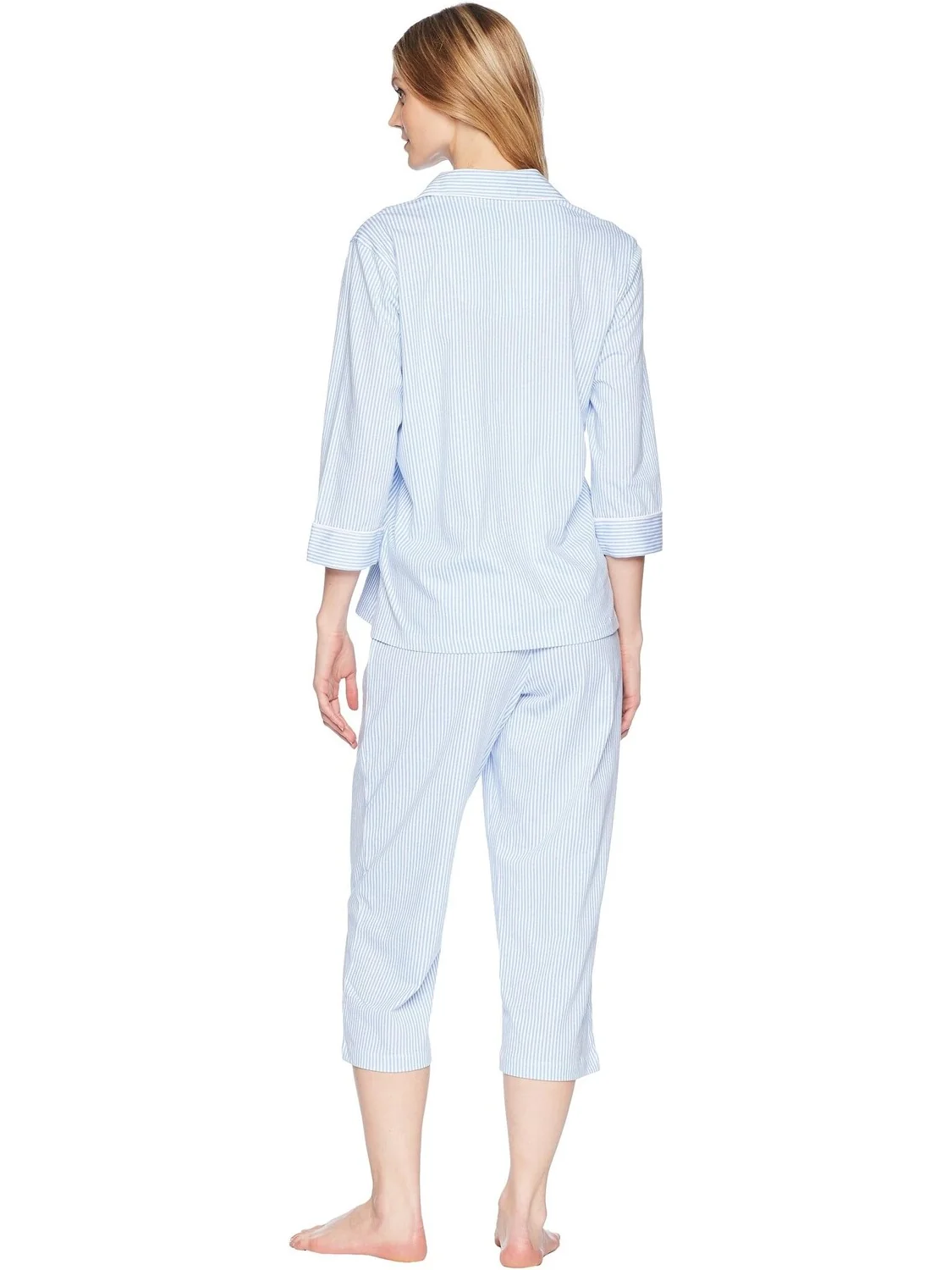 Пижамный комплект-капри Essentials Bingham Knits LAUREN Ralph Lauren — изображение 3 из 5, синий