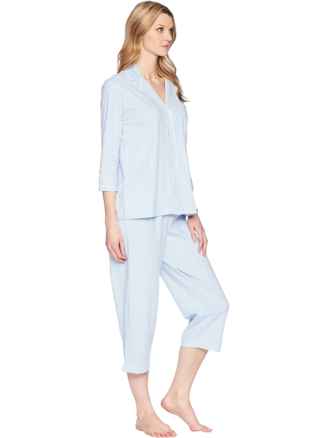Пижамный комплект-капри Essentials Bingham Knits LAUREN Ralph Lauren — изображение 4 из 5, синий