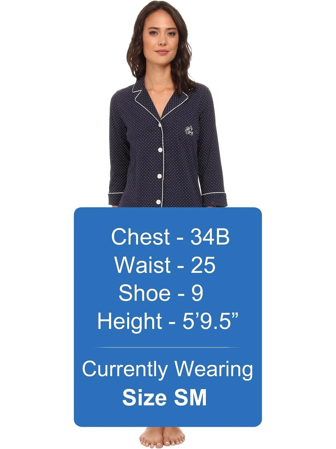 Пижамный комплект-капри Essentials Bingham Knits LAUREN Ralph Lauren — изображение 6 из 6, темно-синий/белый